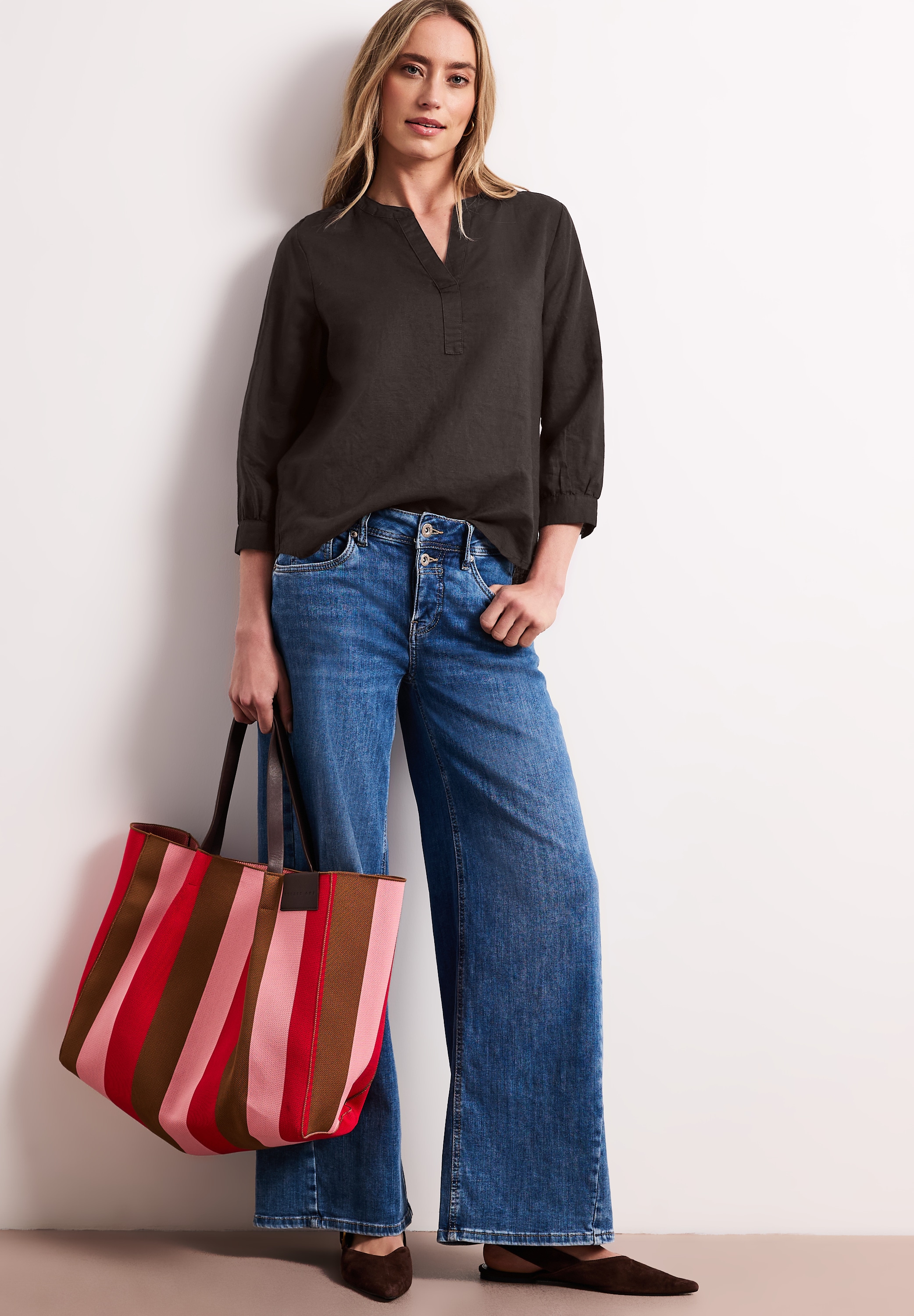 STREET ONE Klassische Bluse aus Leinenmix