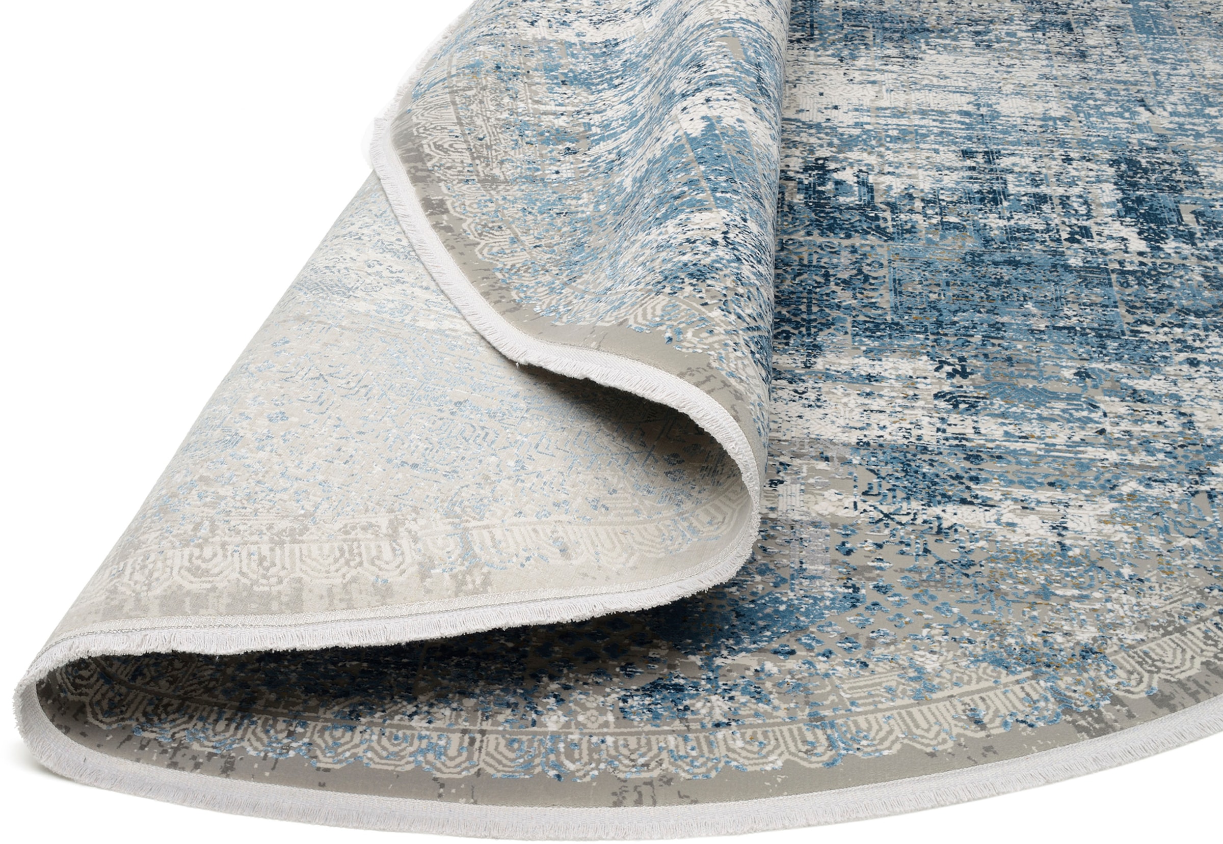 Musterring Teppich »APOLLO«, rund, 8 mm Höhe, exclusive MUSTERRING DELUXE COLLECTION hochwertig gekettelt Fransen