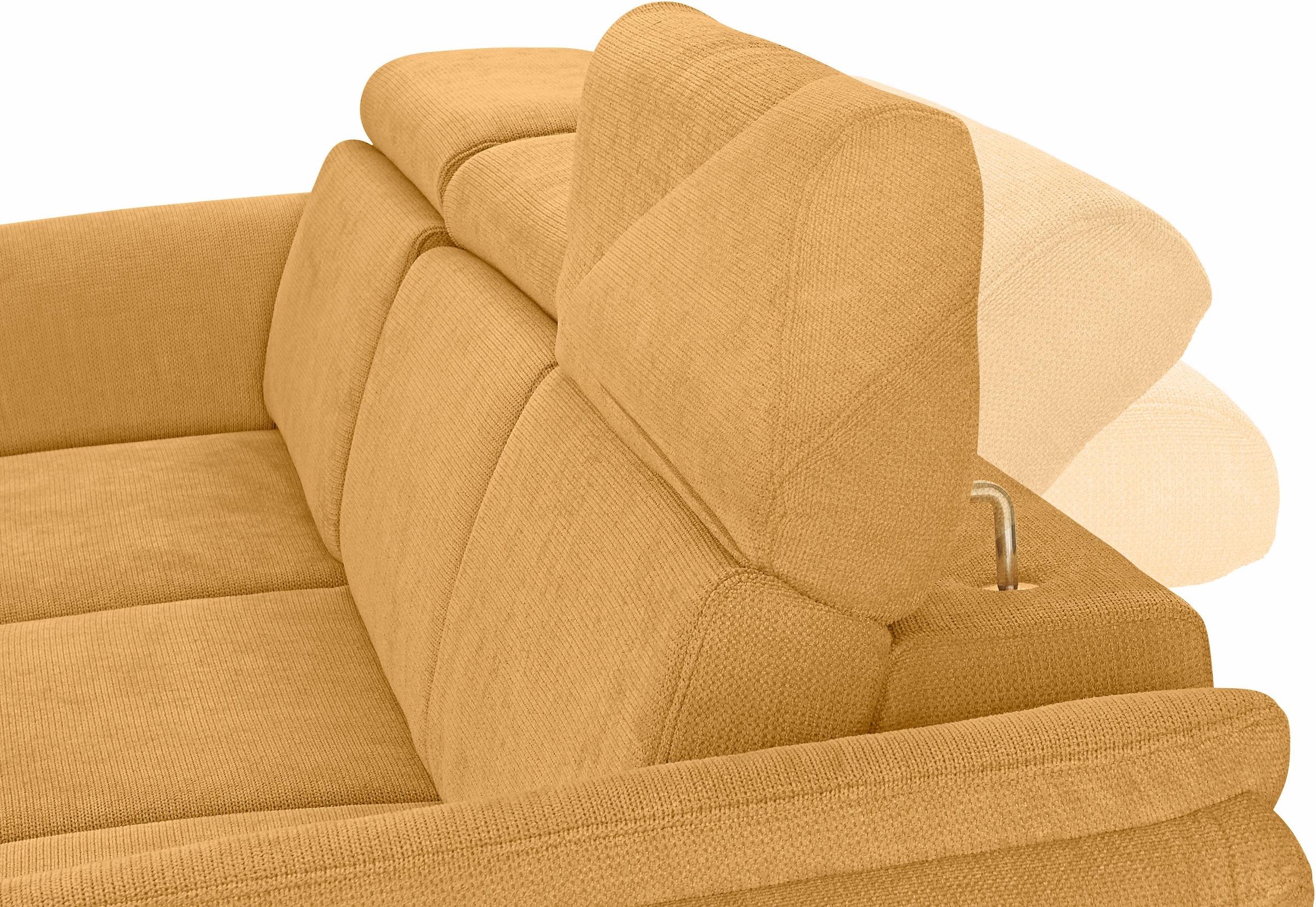 sit&more Ecksofa »Avignon L-Form«, Kopfteilverstellung, wahlweise mit Bettfunktion und Bettkasten