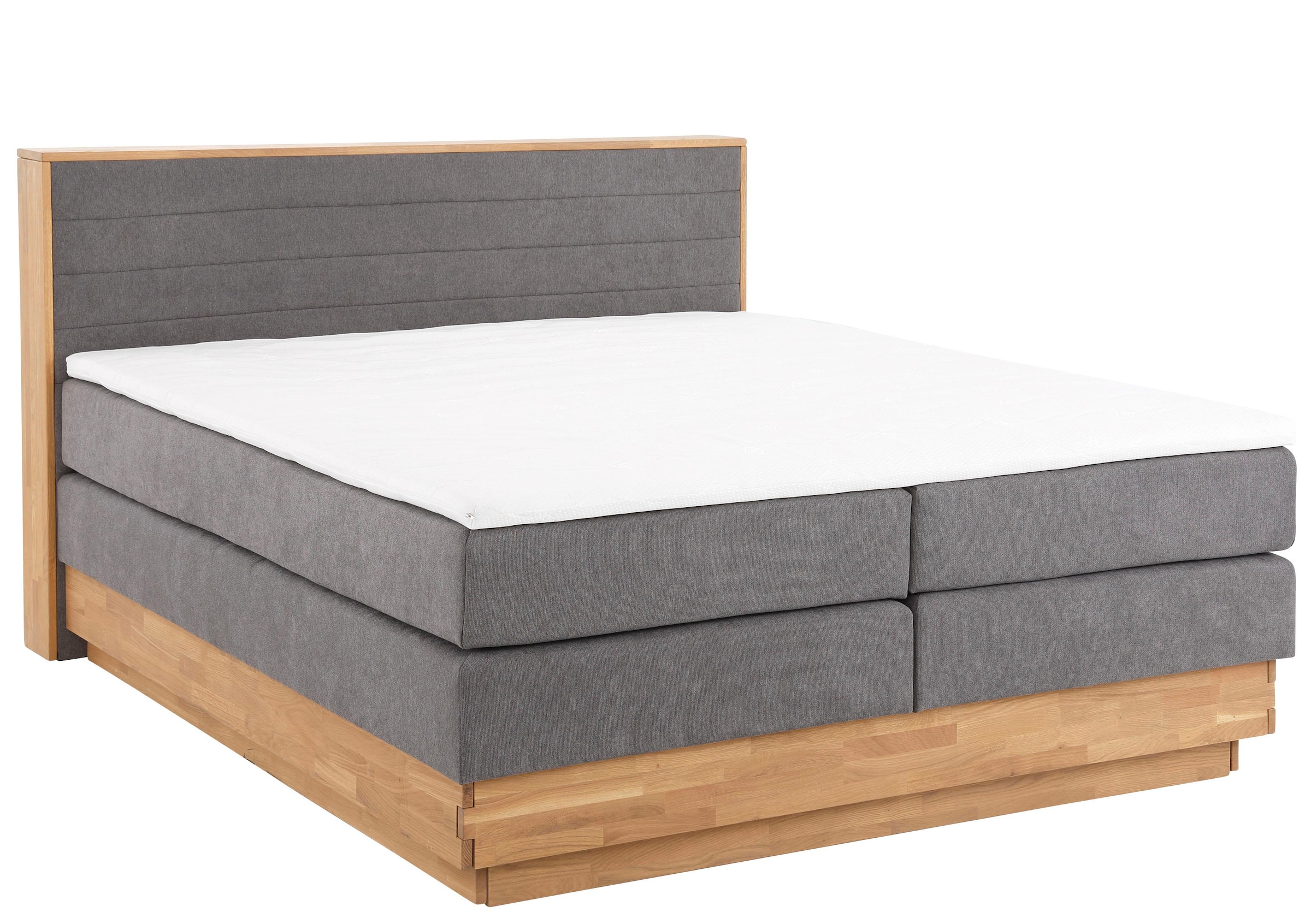Home affaire Boxspringbett Cavan, Eiche, inkl. Bettkasten & Topper, verschiedene Härtegrade