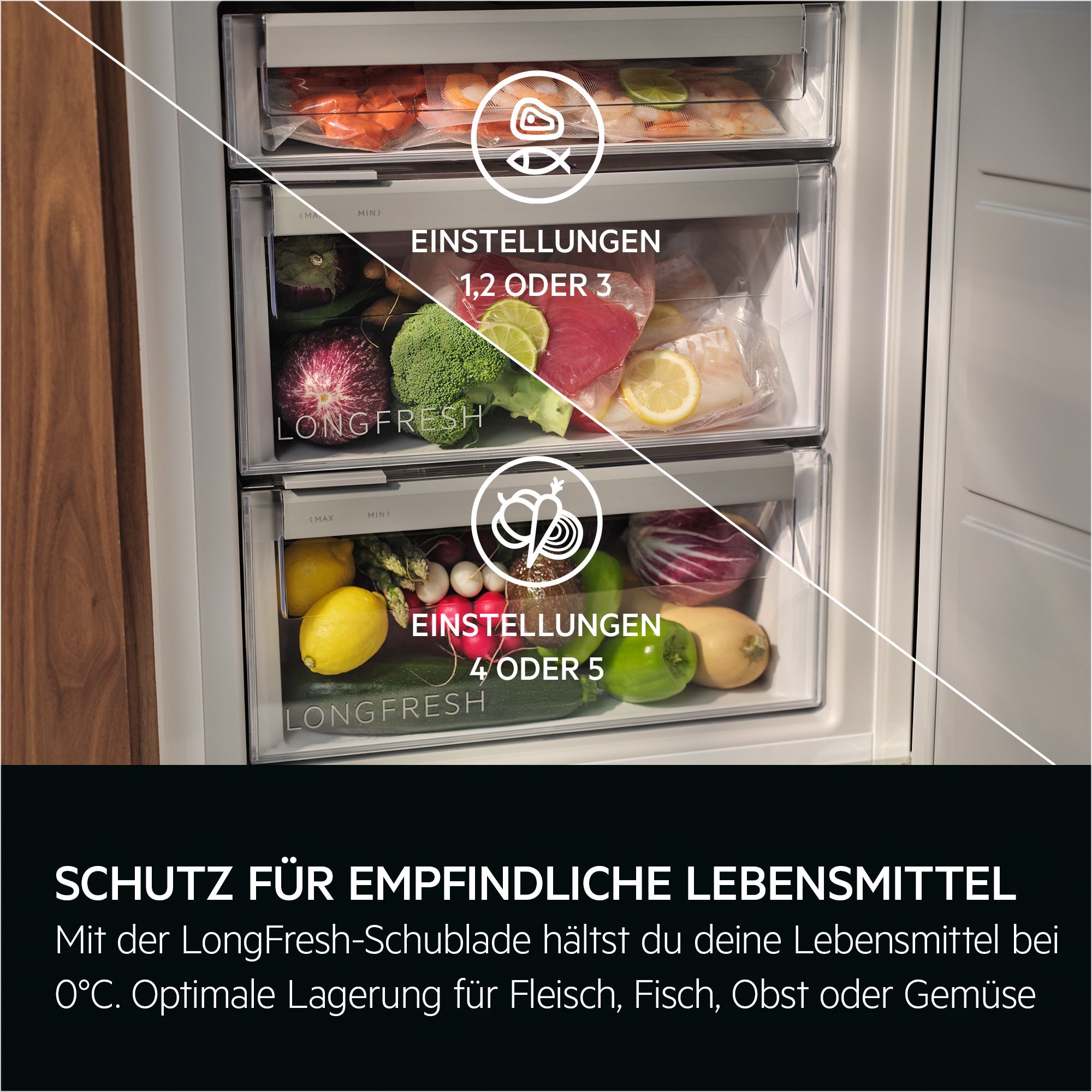 AEG Einbaukühlschrank 9000 »923586301« 176,9 cm hoch 55,7 cm breit LongFresh 0 °C-Zone