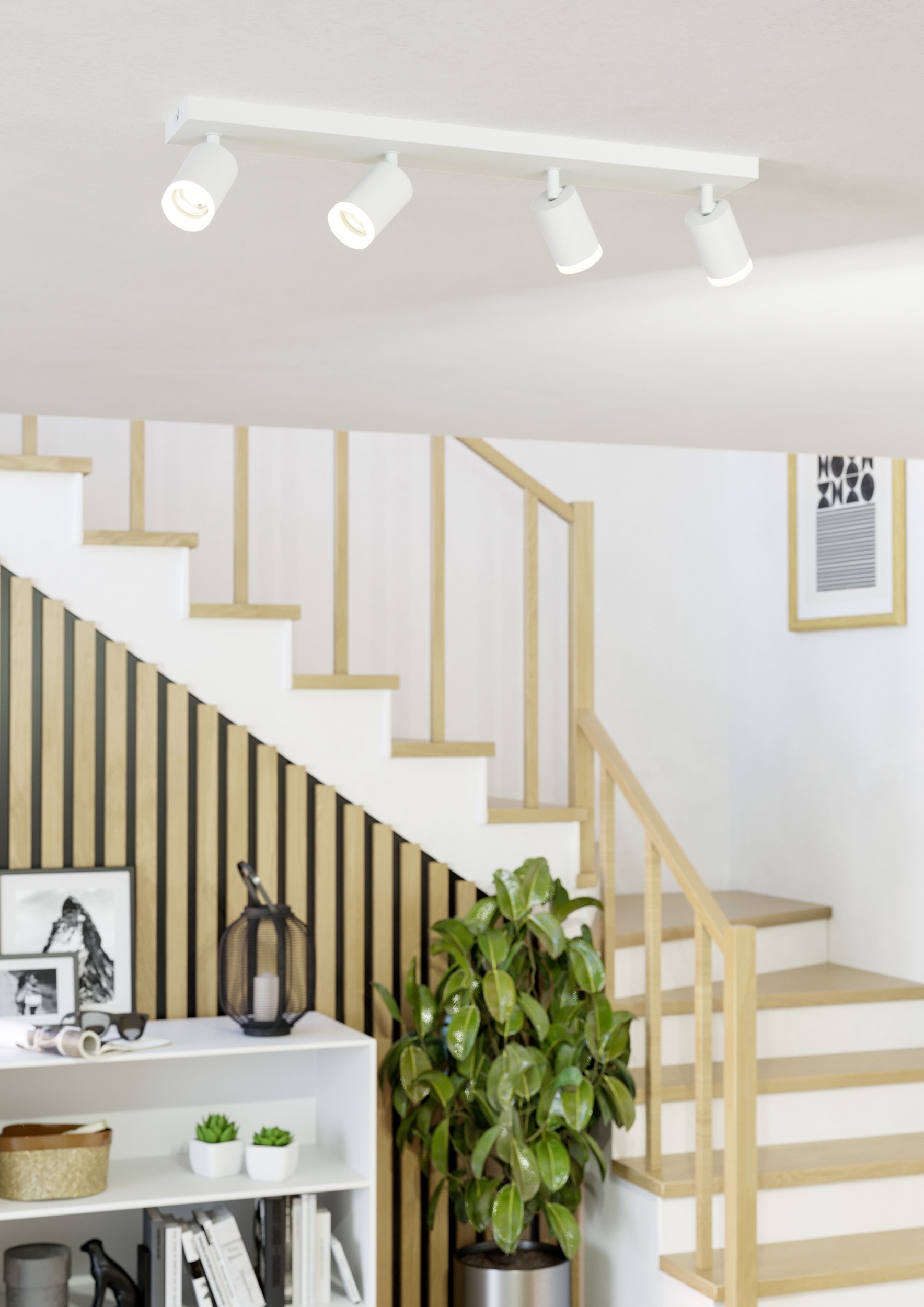 EGLO Deckenspot »MELITELLO-Z Spotlampe - Alu, Stahl - LED - 4X3,7W - IP20« LED-Modul 1 Stk. Kaltweiß | Neutralweiß | RGB | Warmweiß Wandleuchte, Wandspot, schwenkbar, Strahler, L68 x B10,5 x H8 cm