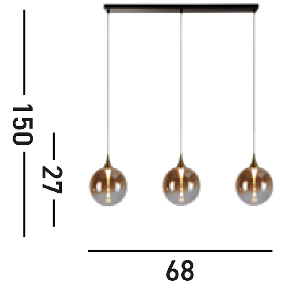 Searchlight LED-Hängeleuchte »Hängeleuchte Alchemy, 3-flammig«, 3 flammig, Leuchtmittel LED-Board | LED fest integriert, Plasmastrahl-Effekt