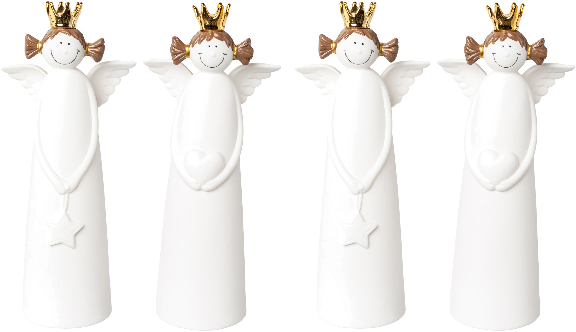 Dekofigur »Weihnachtsdeko«, mit goldfarbenen Kronen