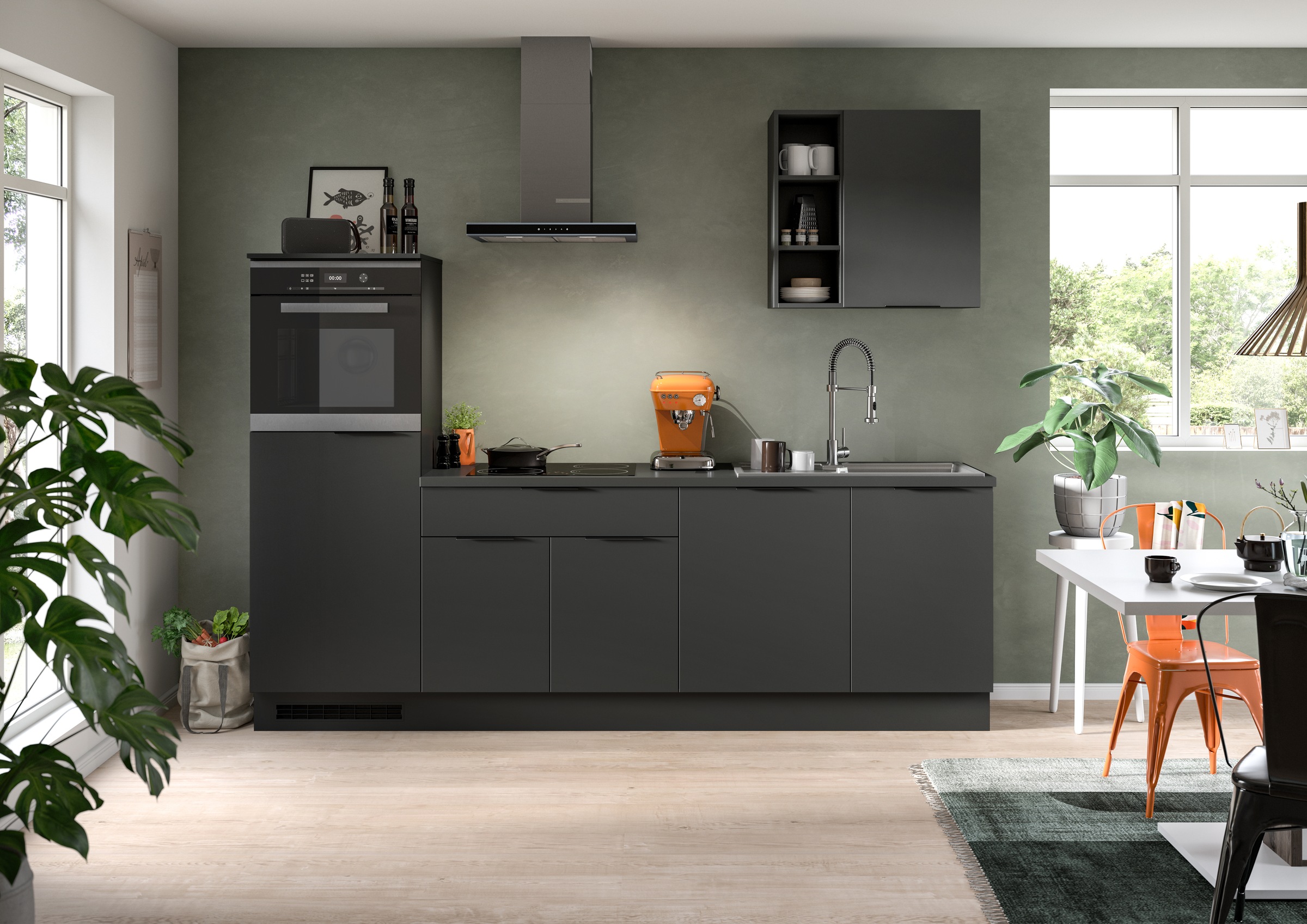 KOCHSTATION Küchenzeile »KS-Lulea«, Breite 260 cm, ohne E-Geräte, mit 3 cm günstig online kaufen
