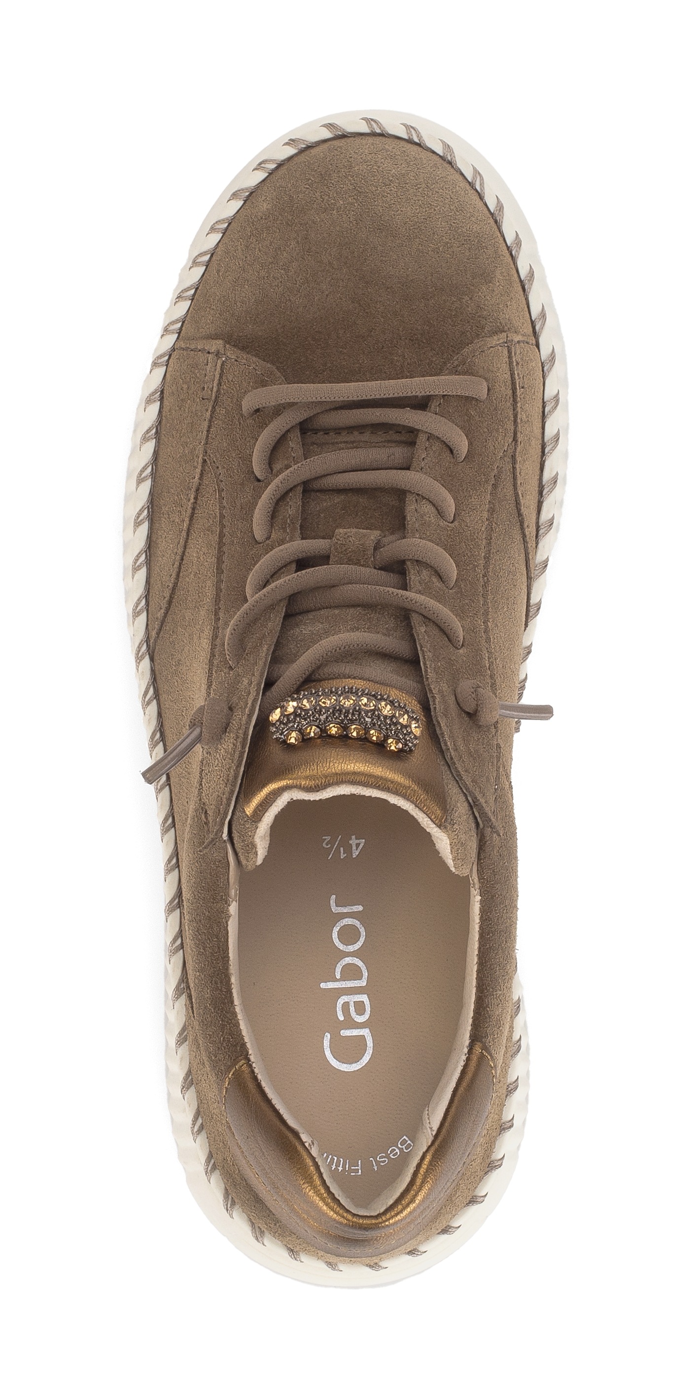 Gabor Slip-On Sneaker, Freizeitschuh, Halbschuh, Slipper mit funkelnden Schmuckelement