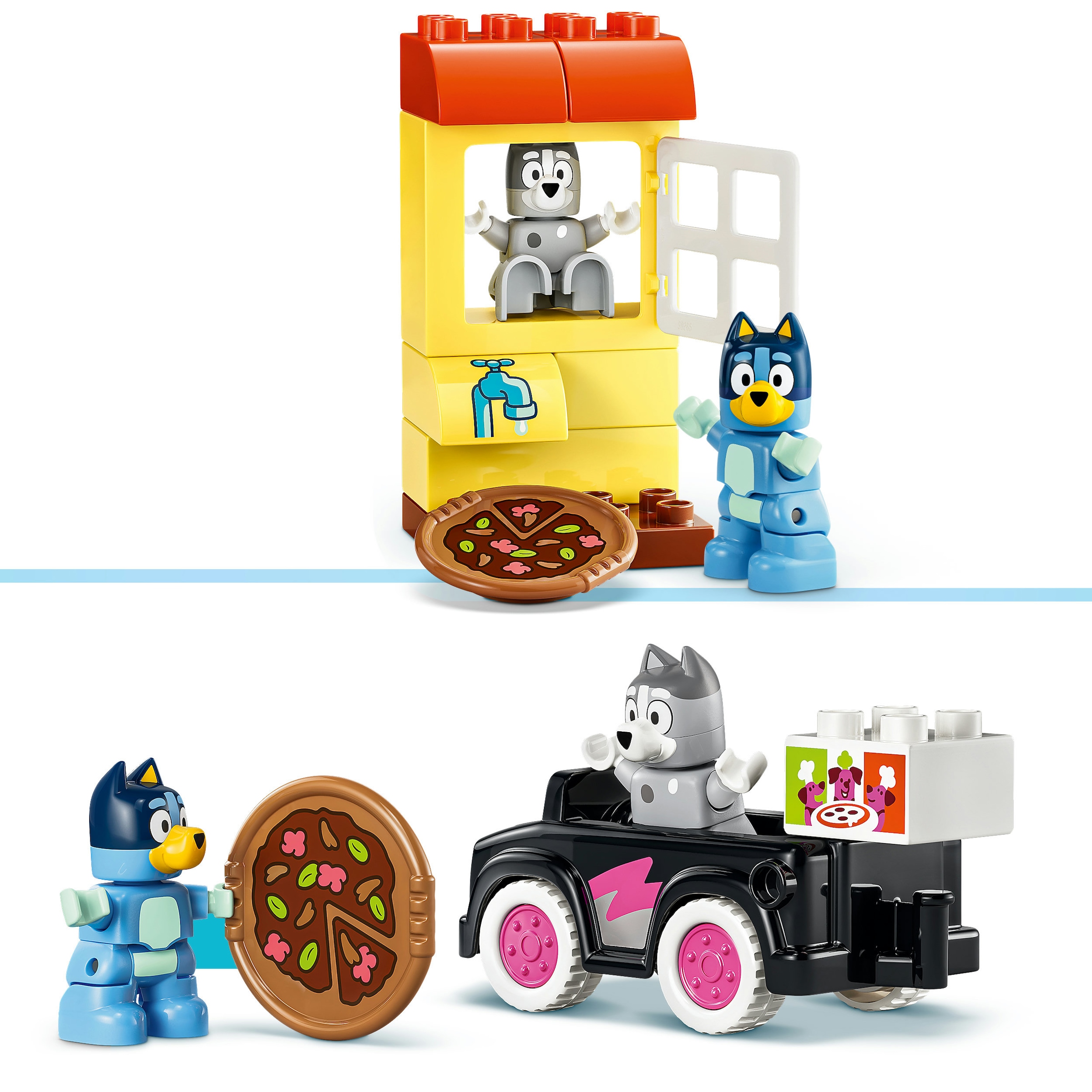 LEGO® Konstruktionsspielsteine »Pizza-Schwestern mit Muffin und Bluey (10469), LEGO DUPLO Bluey« Made in Europe