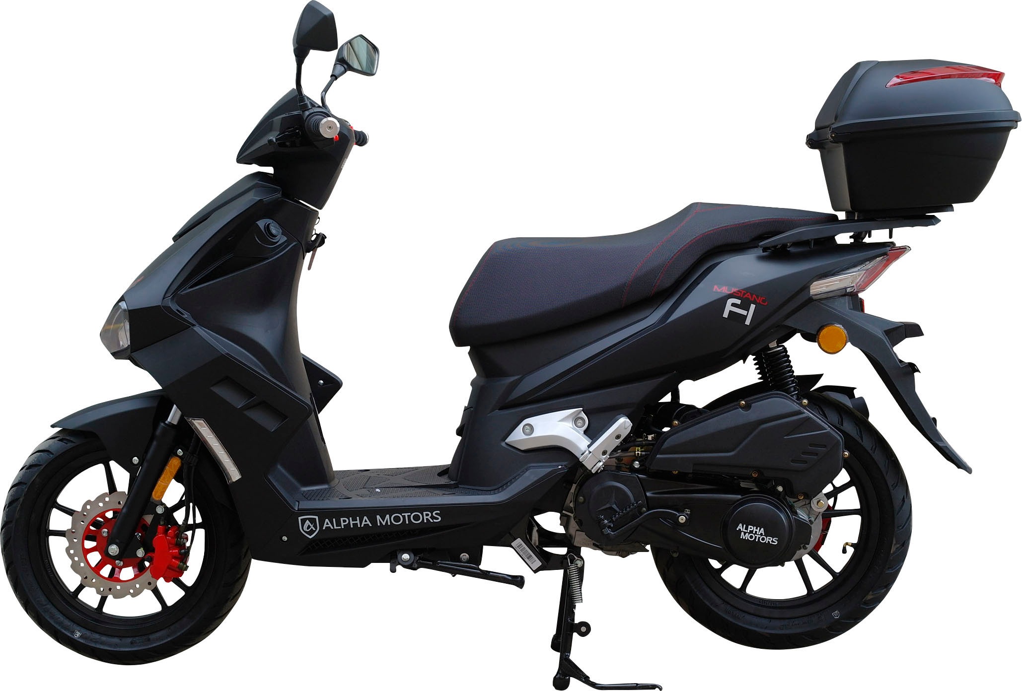 Alpha Motors Motorroller »Mustang FI«, 125 cm³, 85 km/h, Euro 5+, 7,75 PS, (Spar-Set, 2 tlg., mit Topcase), mit USB-Anschluss
