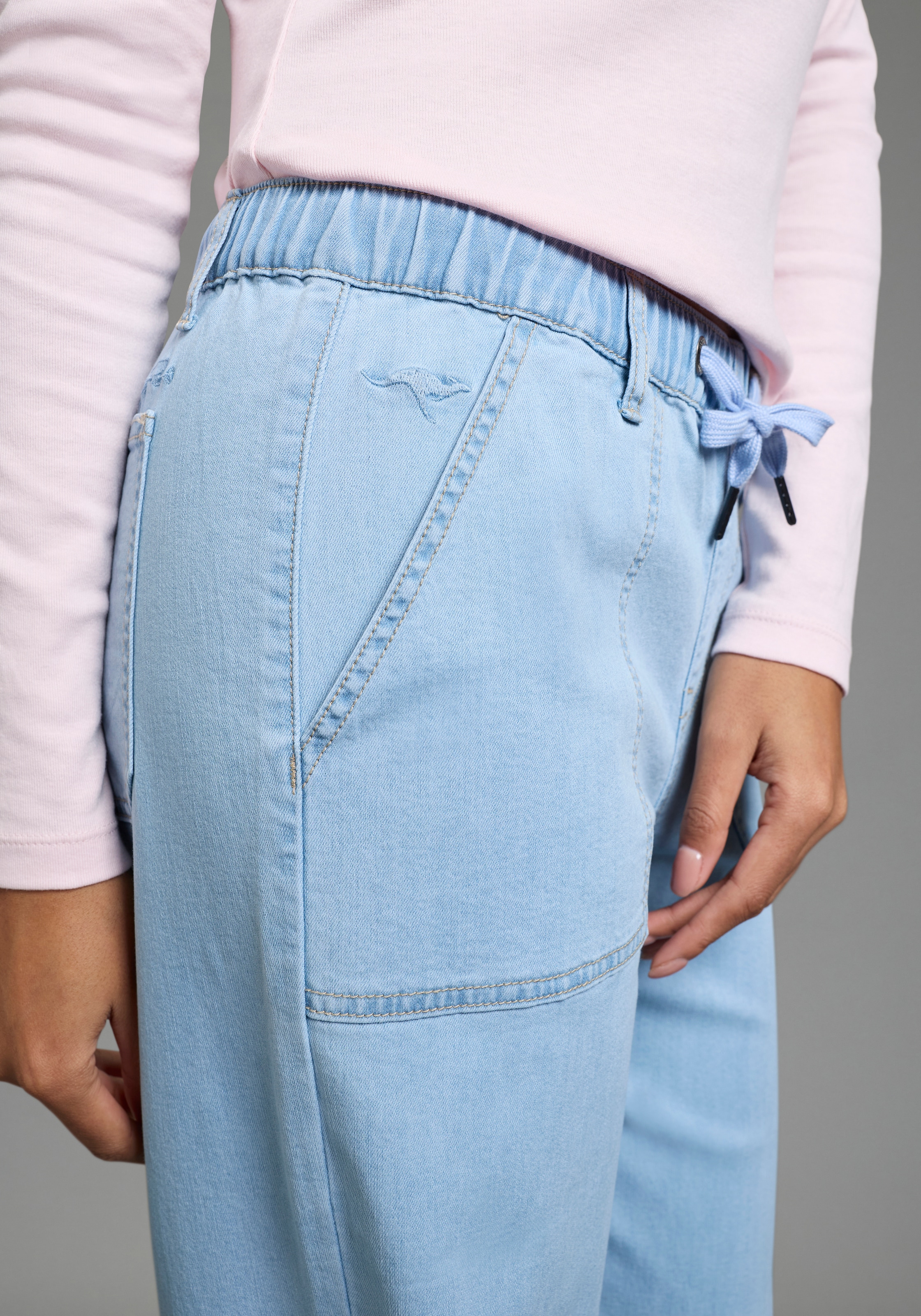 KangaROOS Weite Jeans weite Beinweite, normale Leibhöhe, knöchellanger Schnitt