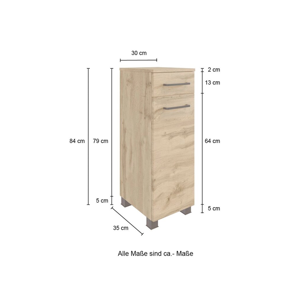 HELD MÖBEL Badmöbel-Set »Chicago«, (4 St., Spiegelschrank, Unterbeckenschrank, Hängeschrank, Unterschrank)