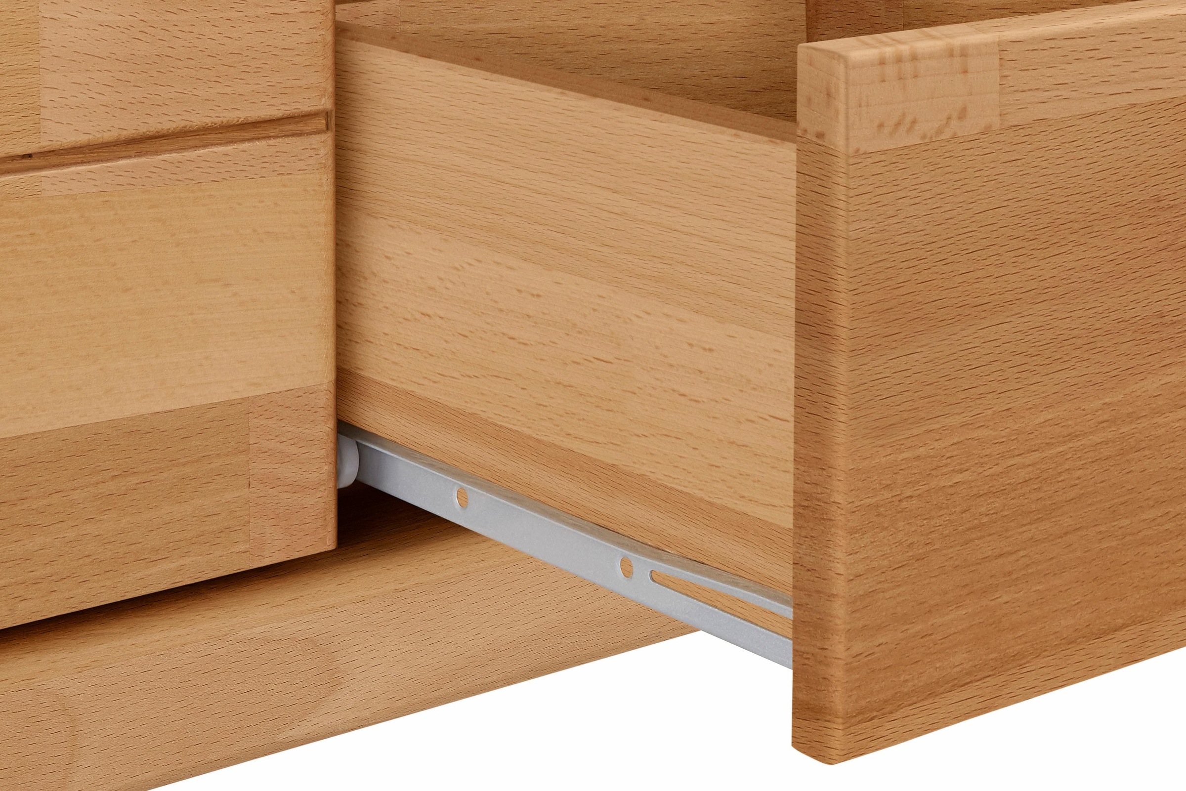 Home affaire Lowboard »Ribe,140cm breit, Fronten Massivholz,6 Fächer,Kabeldurchführung«, Korpus Holzwerkstoff,Glaseinsatz aus gehärtetem Glas,Böden versetzbar