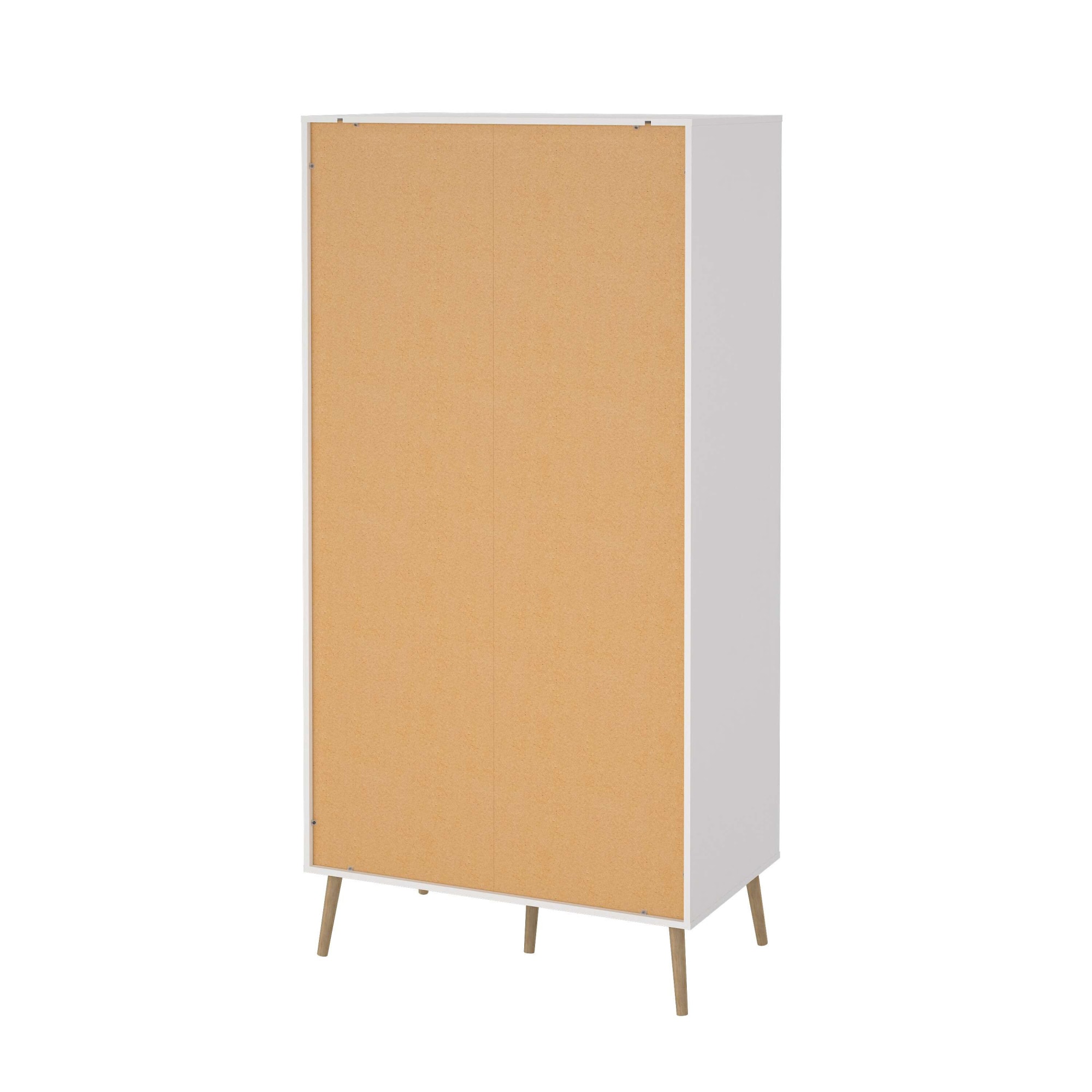 andas Kleiderschrank »Bodo, Drehtürenschrank, Aufbewahrung Kasten Schrank Stauraum«, 2 Türen, 2 Schubladen, Beine und Griffe Massivholz, Breite 99 cm