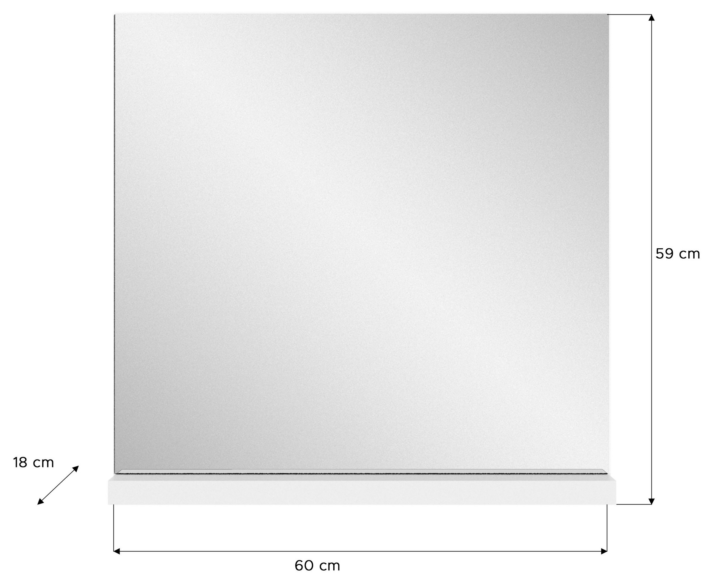INOSIGN Wandspiegel »Skoskap, Breite 60 cm, 1 Ablageboden, inklusive Wandmontagematerial«, (1 St.), Garderobenspiegel, Spiegel, Flurspiegel, Dielenspiegel, Spiegelpaneel