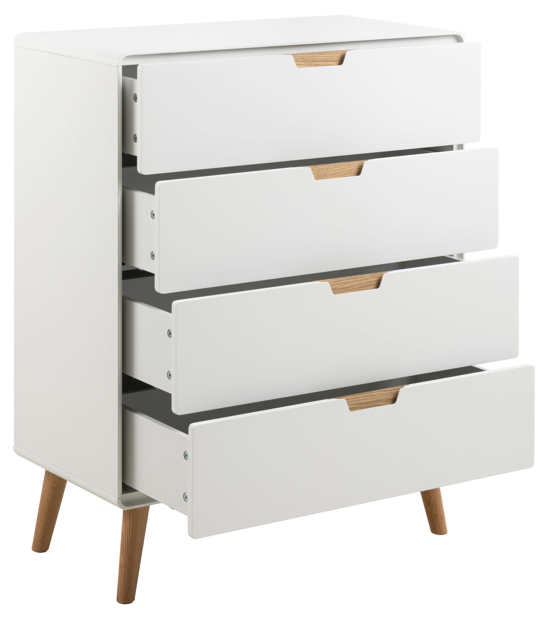 ACTONA GROUP Highboard »Lowell«, 4 Schubladen mit Dämpfung, nordischer Stil, Weiß, B: 100 cm
