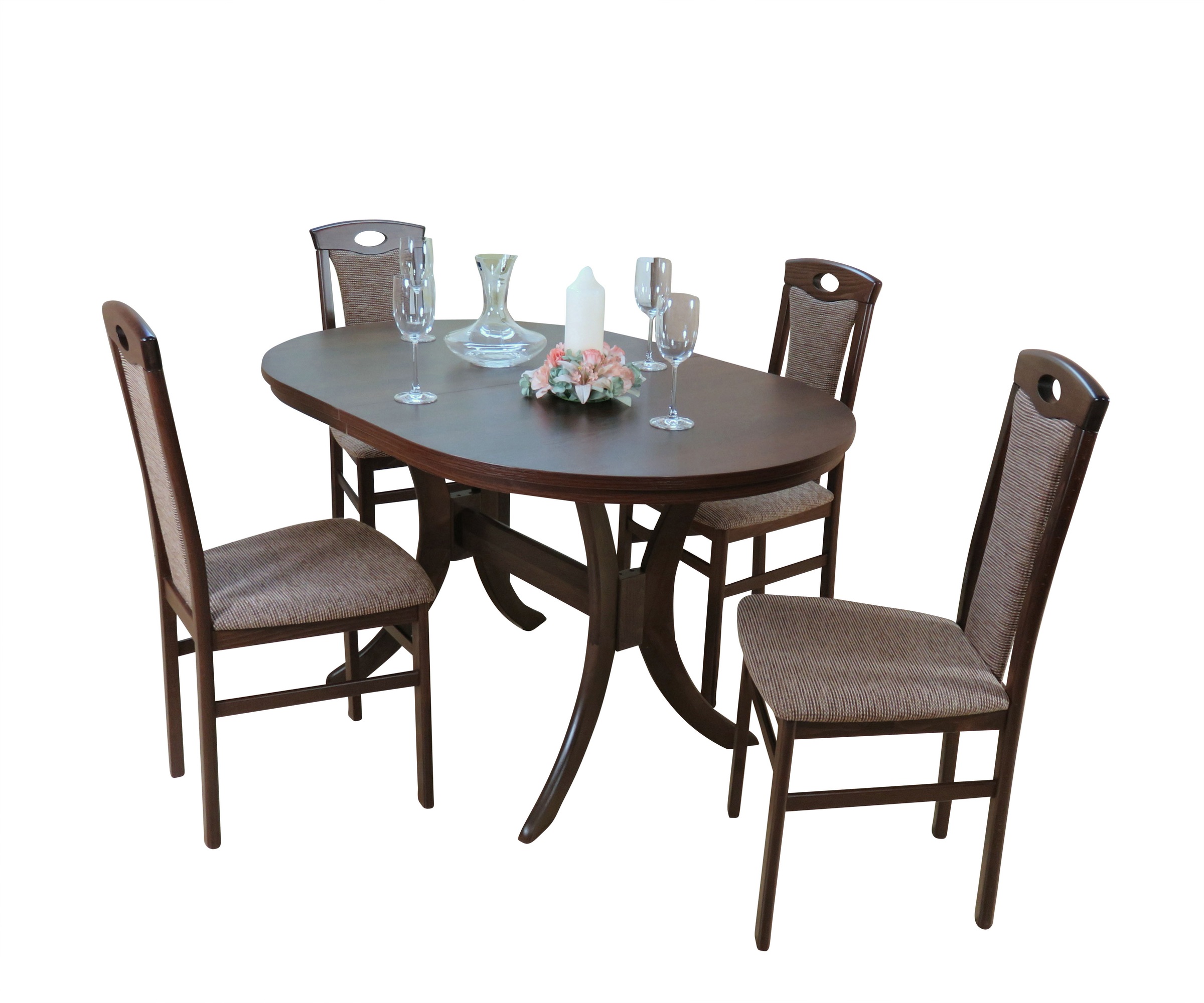 HOFMANN LIVING AND MORE Essgruppe »5tlg. Tischgruppe« Spar-Set, 5tlg. Tischgruppe, 5 Stk. tlg. Stühle montiert cappuccino + cappuccino +...