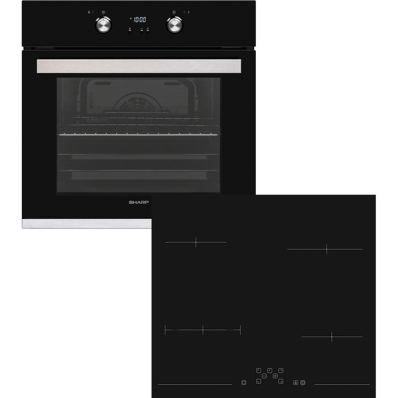 SHARP Backofen-Set »Pyro_Extraset_Graphit« Pyrolyse-Selbstreinigung schwarz ActiveCool-Technologie