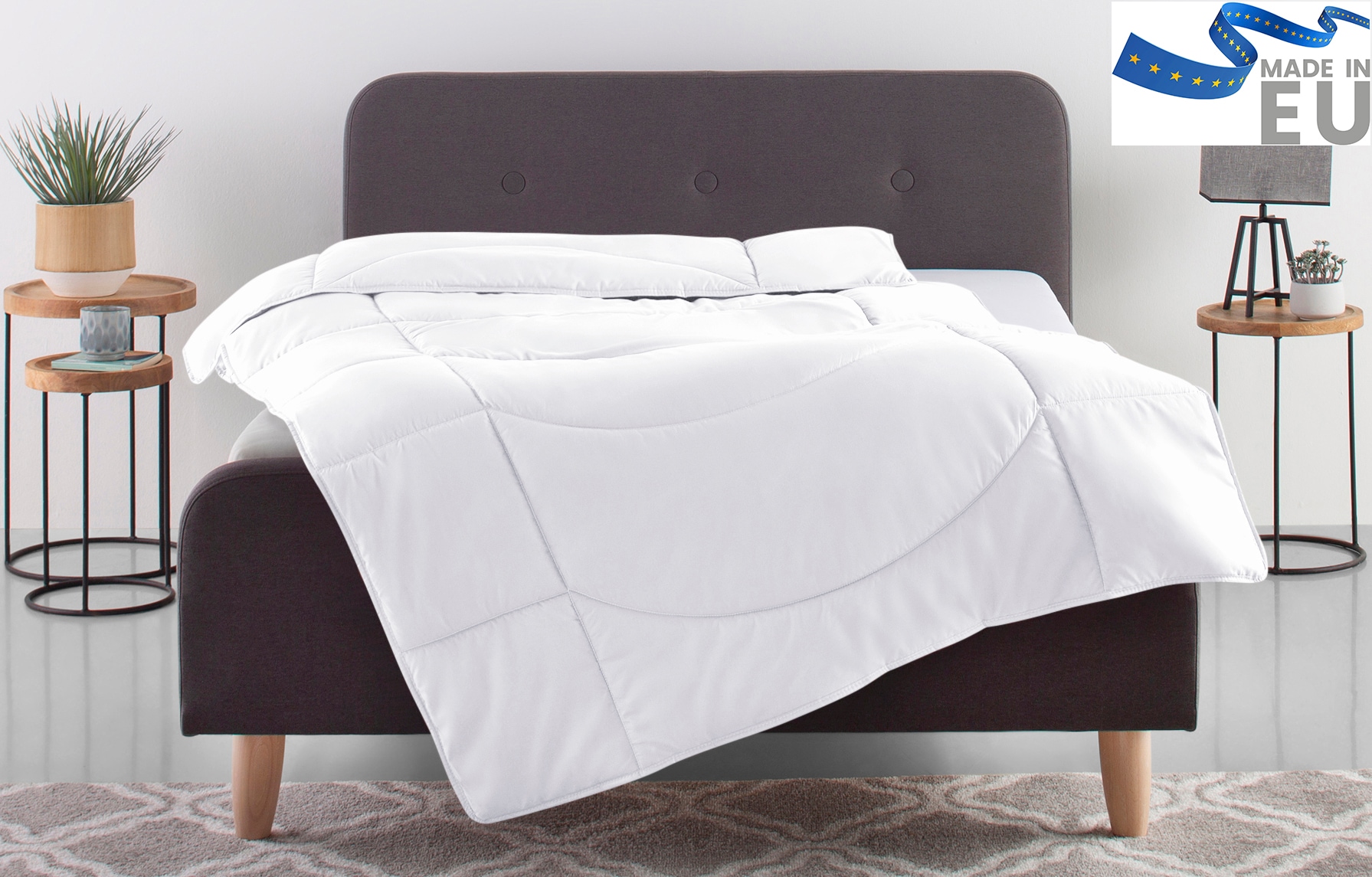OTTO home Microfaserbettdecke »Microlux, Bettdecke 135x200 cm und Übergrößen bis 240x220cm« warm Füllung Feuchtigkeitsregulierende 3D Klimafaser (Polyester) 1 Stk. tlg. fest versteppter Bezug - keine Bettwäsche nötig, Sommer, Winter
