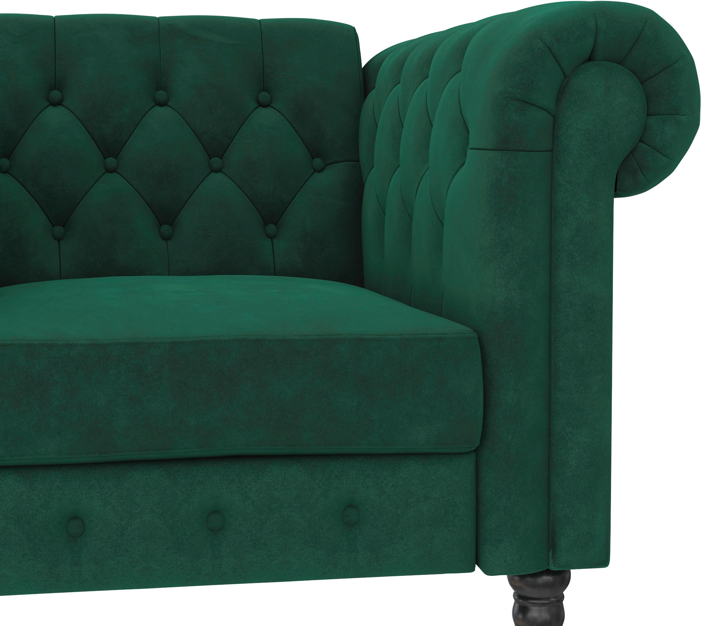 Dorel Home Chesterfield-Sessel »Felix«, mit Rückenlehne 3-fach verstellbar, Beine Massivholz, Sitzhöhe 46 cm