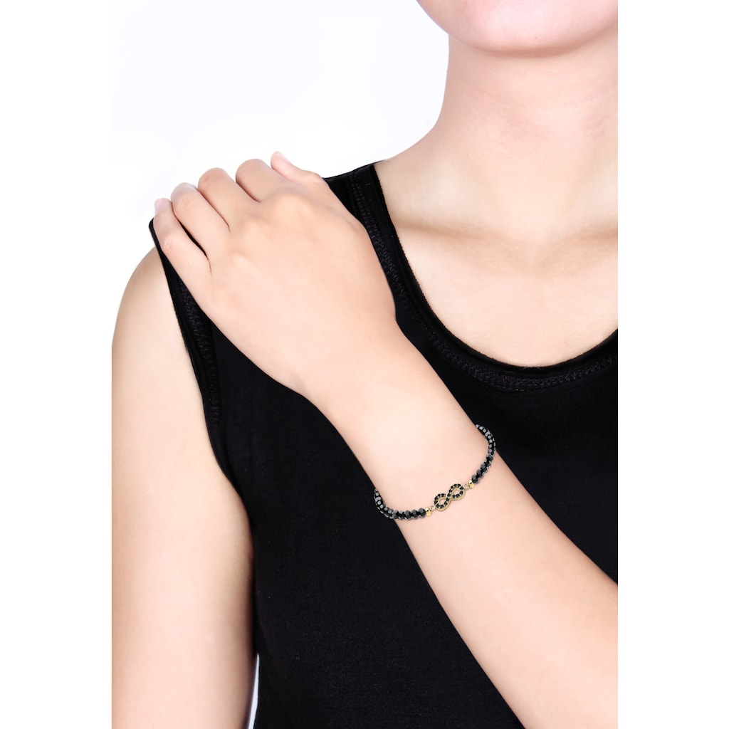 Elli Armband »Infinity Kristalle 925 Silber Noir«