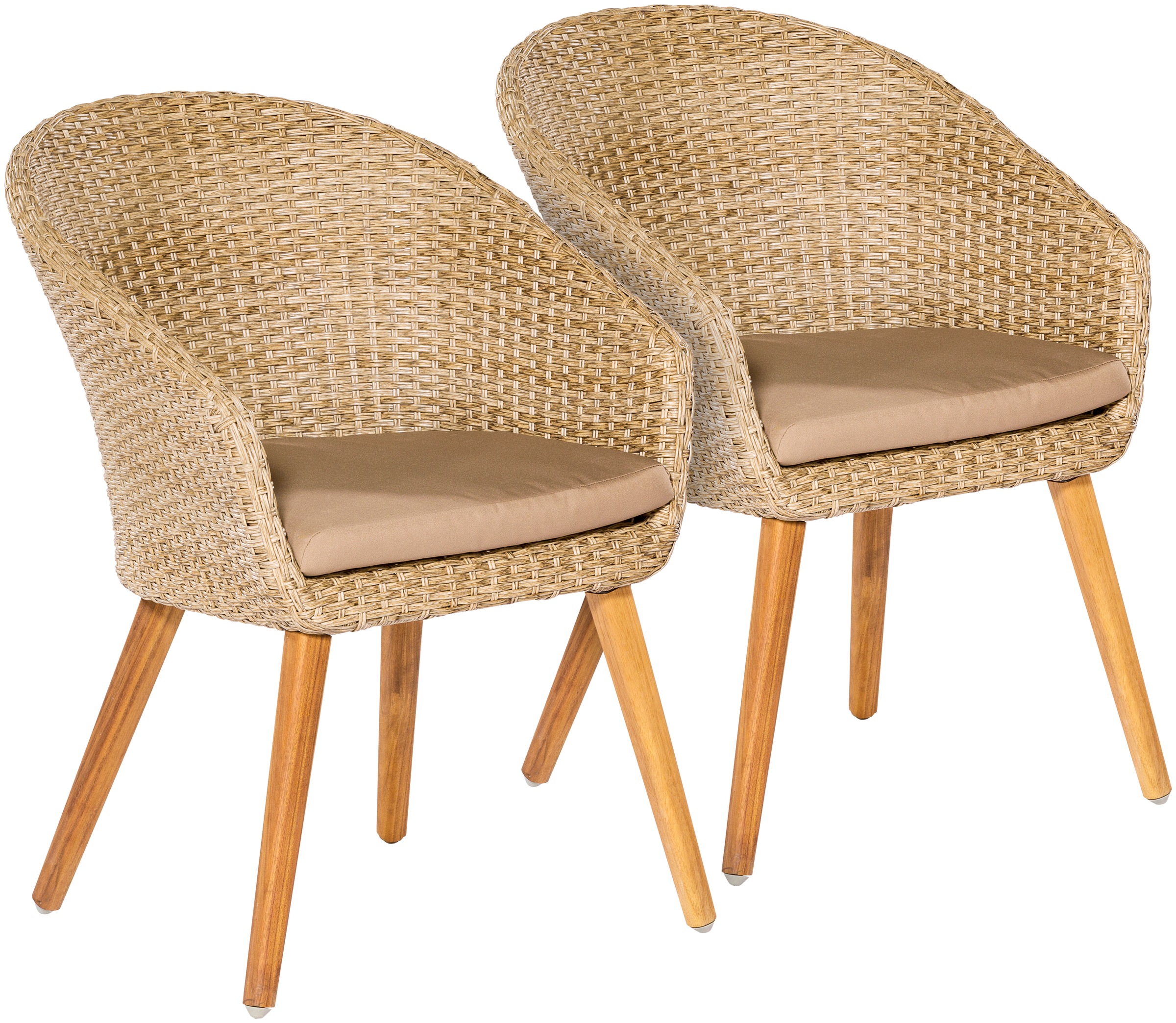 MERXX Gartenstuhl »Arrone« (Set) 2 Stk. 2er Set, Alu/Polyrattan/Akazie, bei günstig online kaufen