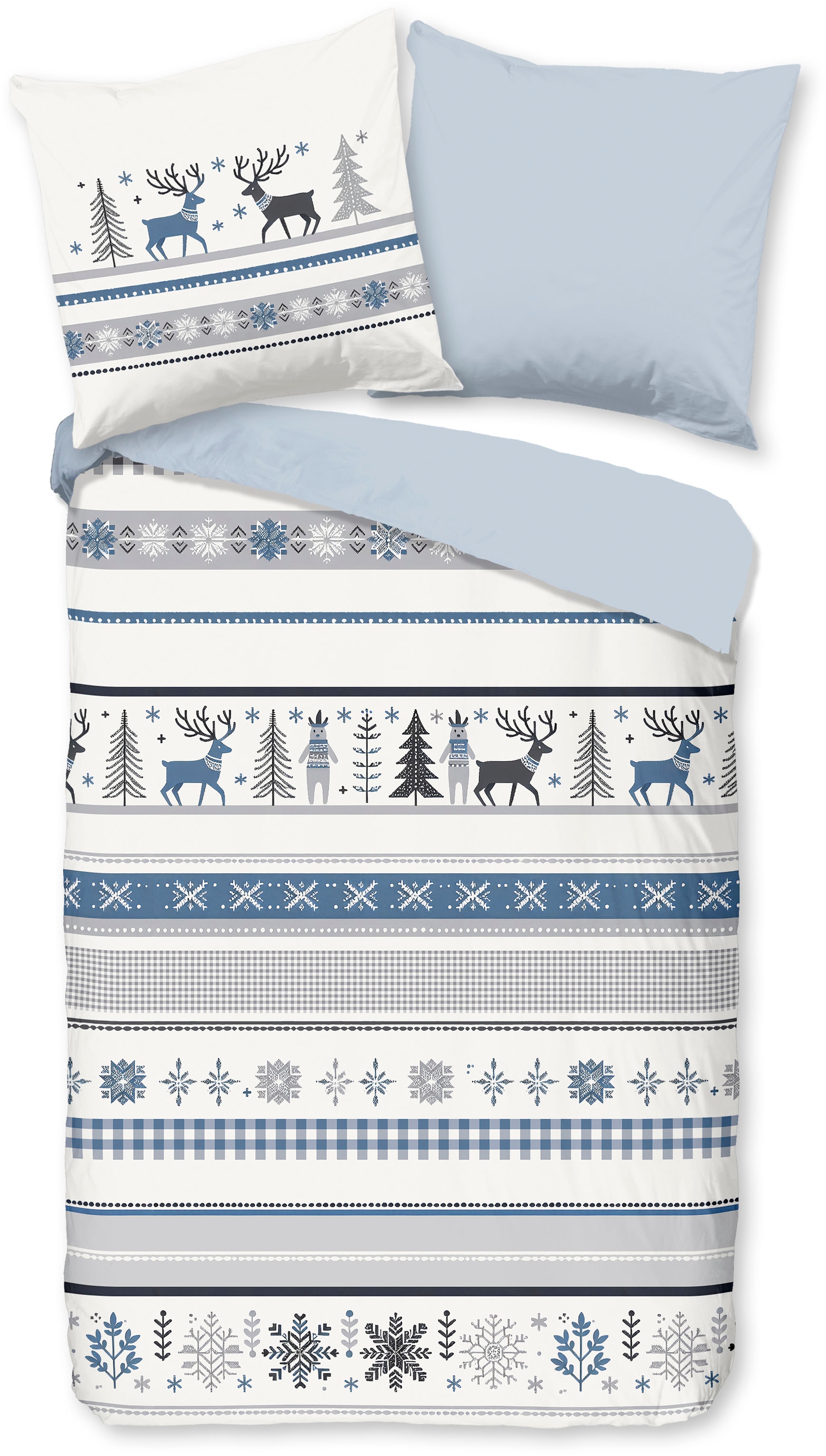 good morning Wendebettwäsche »Aila« 2 Stk. tlg. Flanell, Biber, Winter, Warm, Reißverschluss, Wendeoptik, Winter