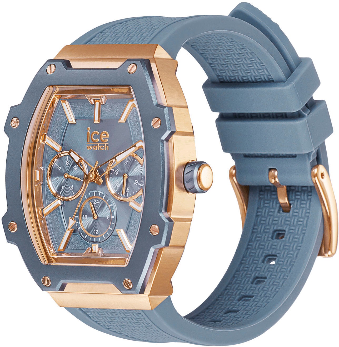 ice-watch Multifunktionsuhr »ICE boliday - Steel - Medium - MT«, Quarzuhr, Armbanduhr, Damenuhr, analog, Silikonarmband, Datum
