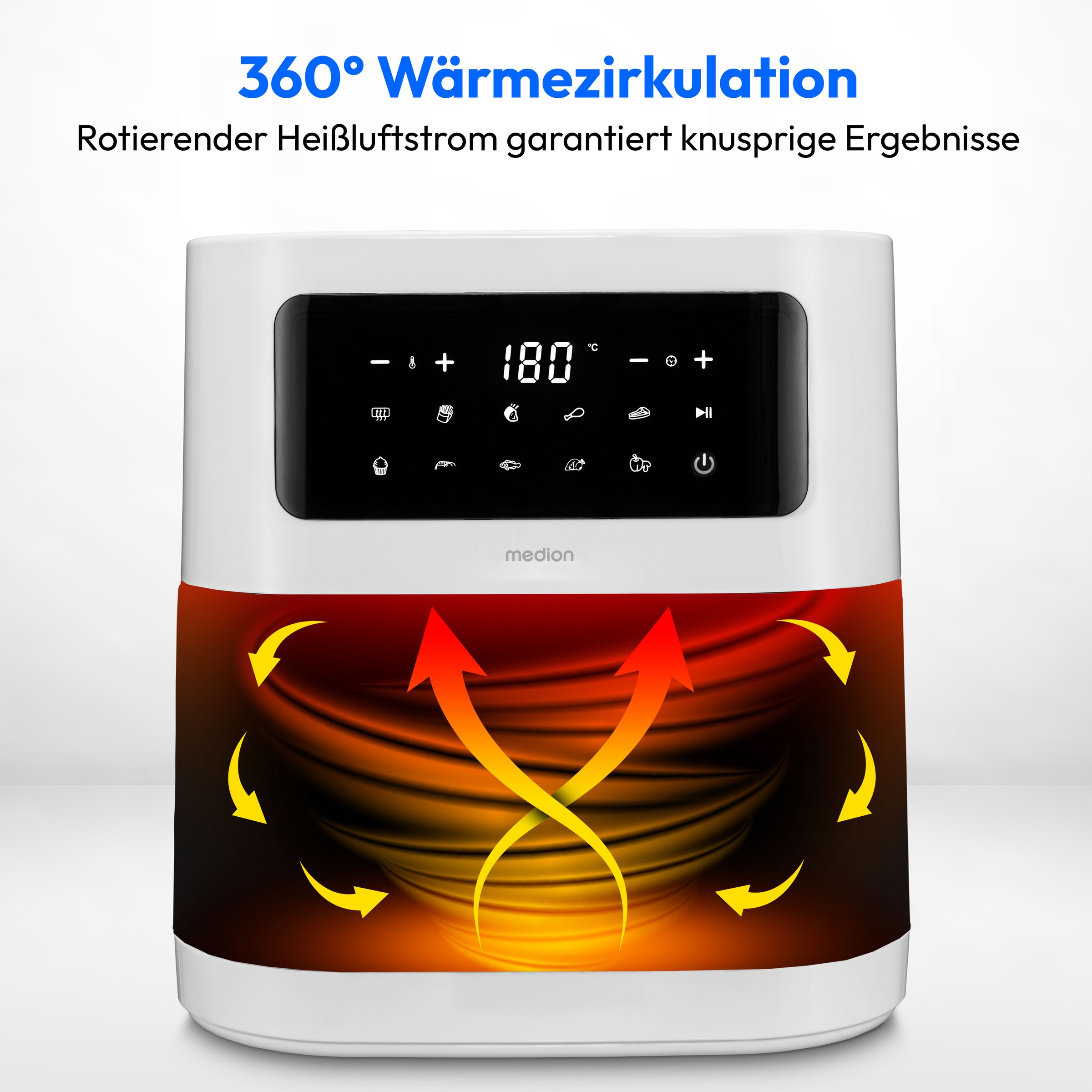 Medion® Heißluftfritteuse »MD11740 E40 XL, Nutzinhalt 5,2 L; Korb in Korb«, günstig online kaufen