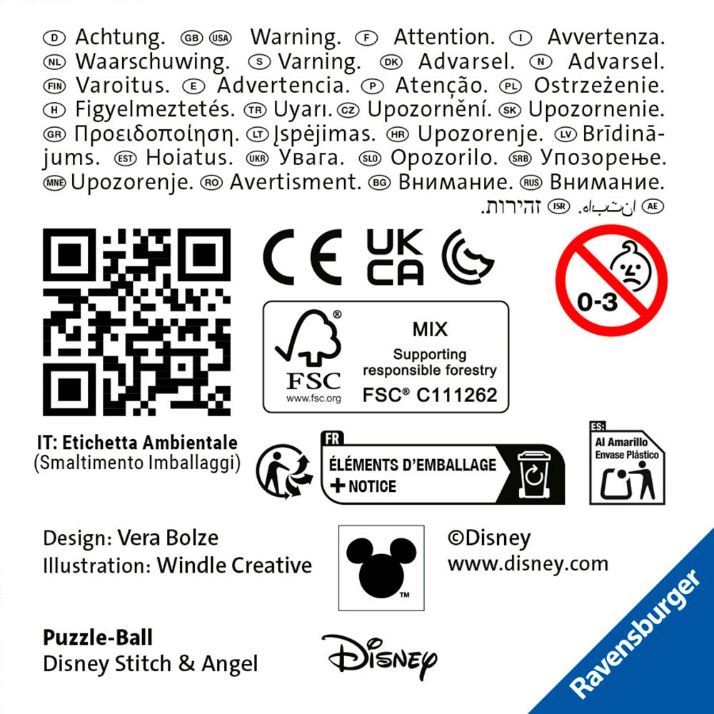 Ravensburger Puzzleball »Disney Stitch & Angel«, Made in Europe