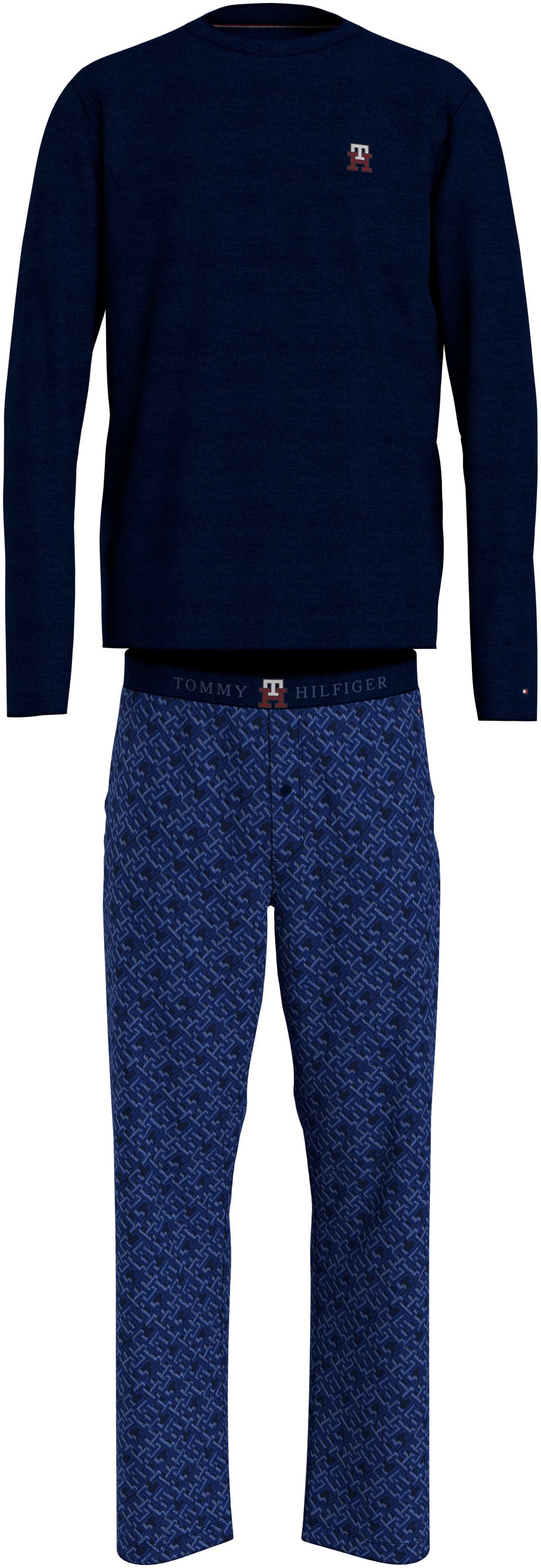 SET Hilfiger Schlafanzug PRINT«, bestellen online Tommy PJ mit »LS Underwear Markenlabel PANT