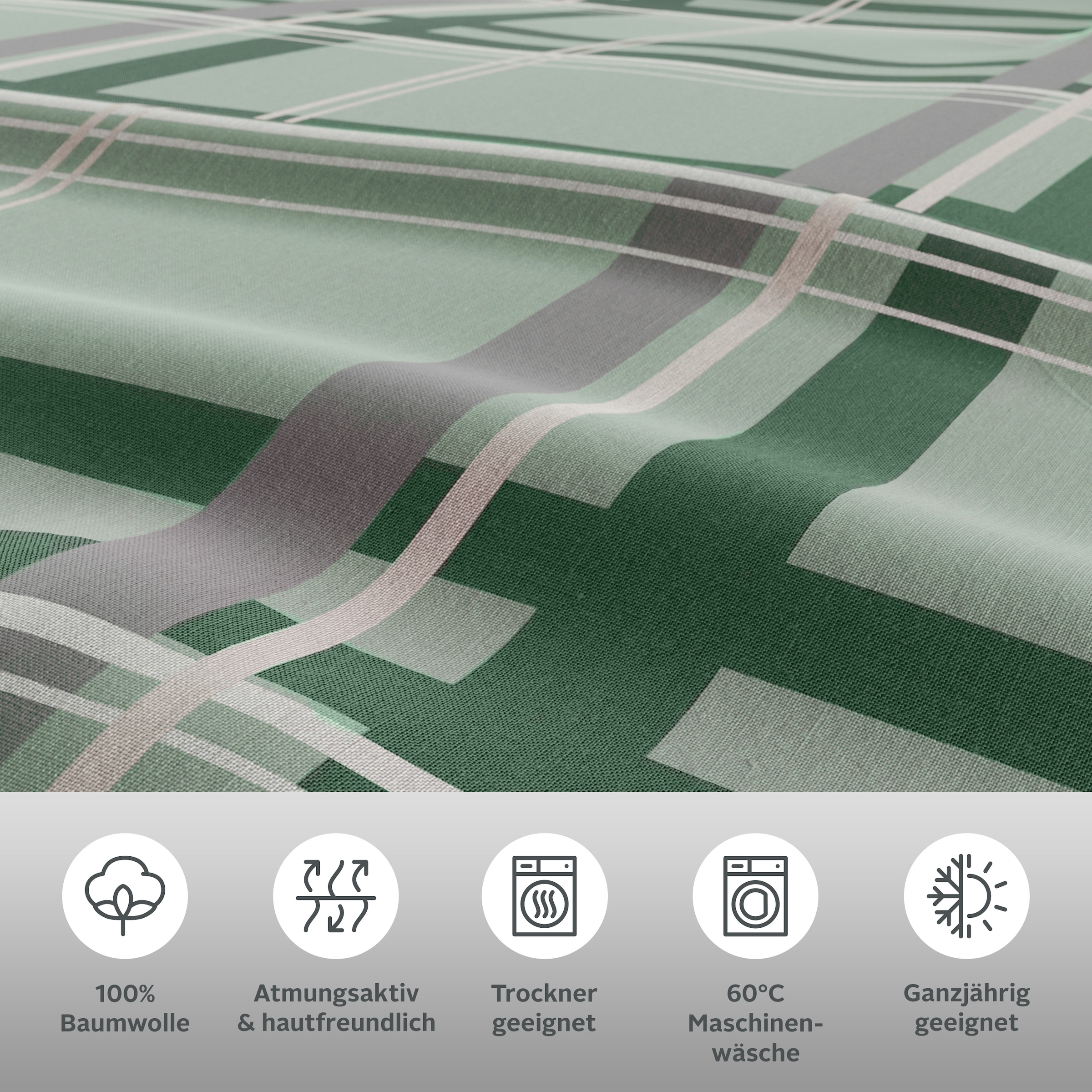 H.I.S Wendebettwäsche »Talin« 2 Stk. tlg. NEUHEIT in Gr. 135x200 oder 155x220 cm, 100% Baumwolle, Karo-Design