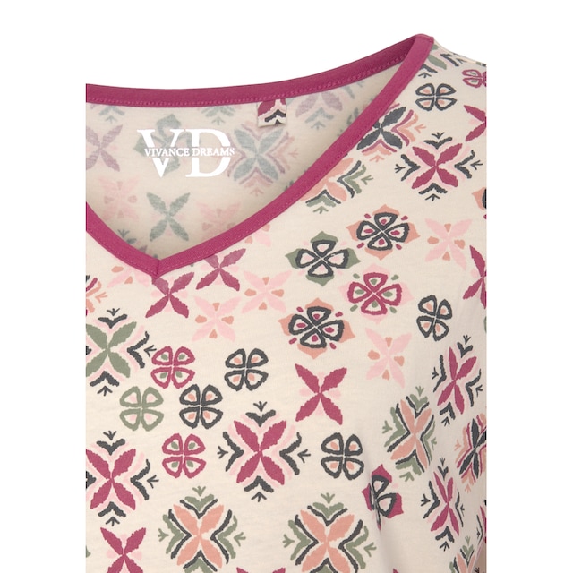 Vivance Dreams Pyjama, (Packung, 2 tlg.), mit grafisch-floralem  Alloverdruck bestellen