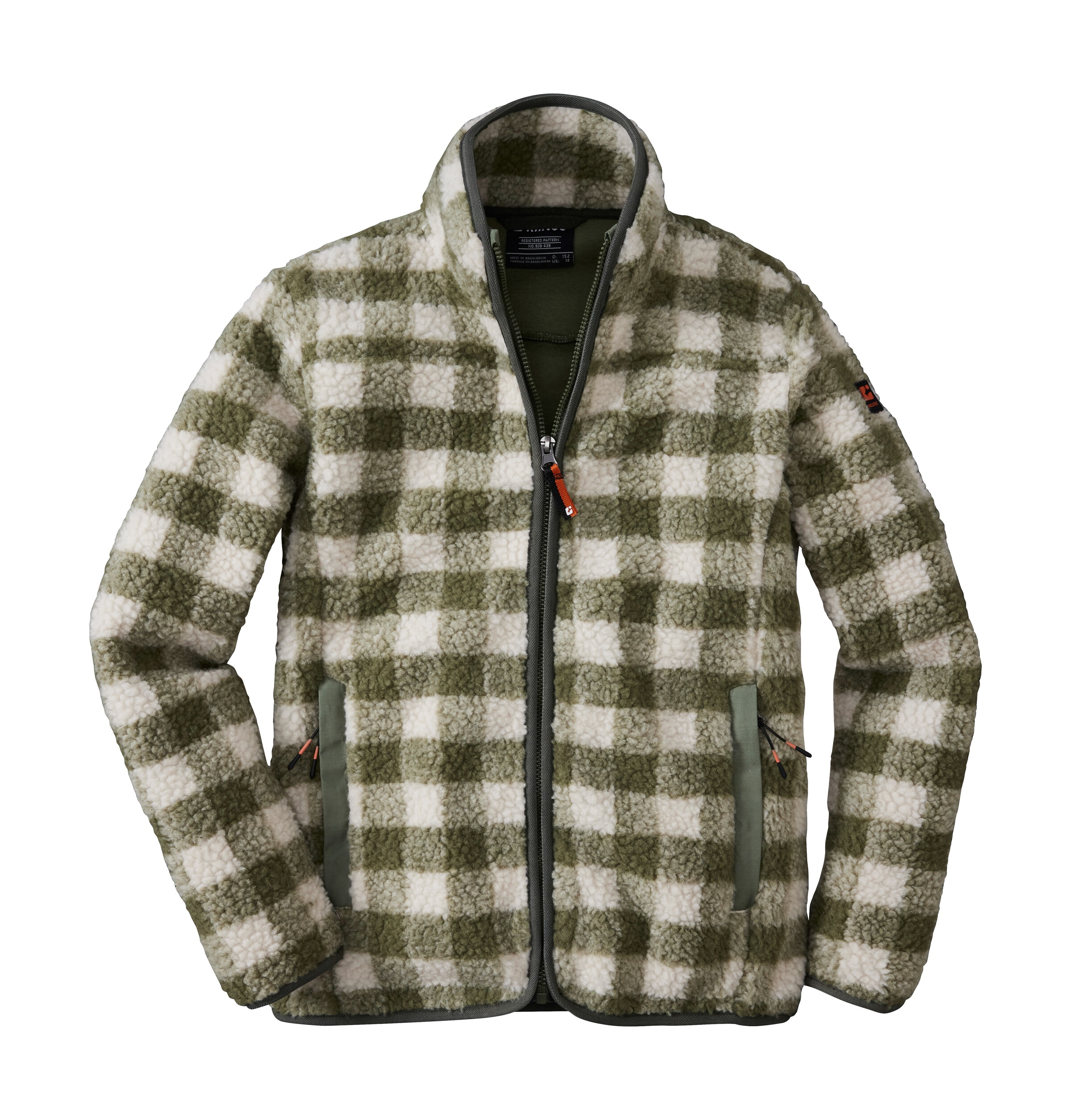 Killtec Fleecejacke »KOW 244 BYS FLC JCKT«, Kinder Sherpa Fleecejacke mit Karomuster, Kinnschutz und Taschen