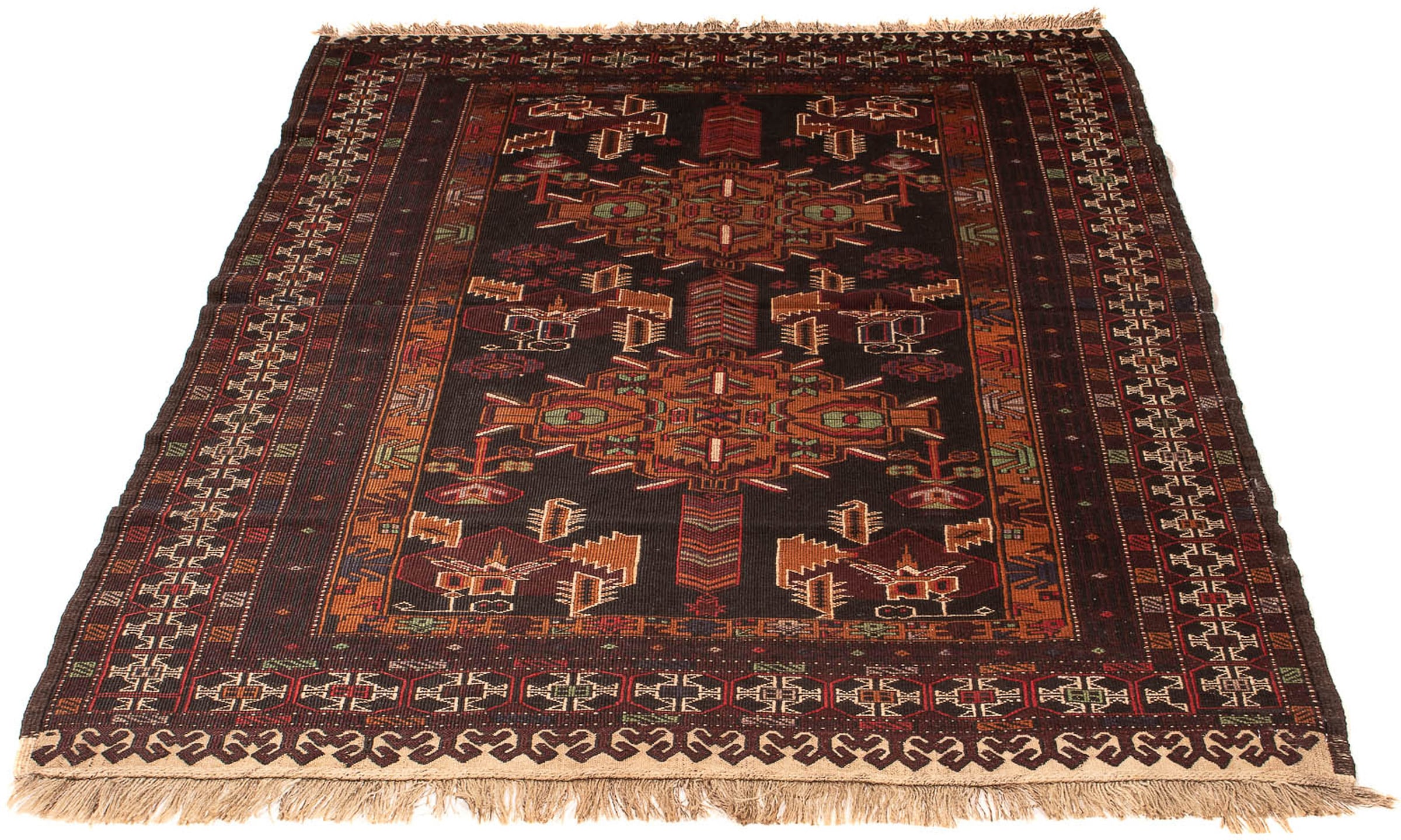 morgenland Orientteppich »Afghan - 189 x 127 cm - braun«, rechteckig, Wohnz günstig online kaufen