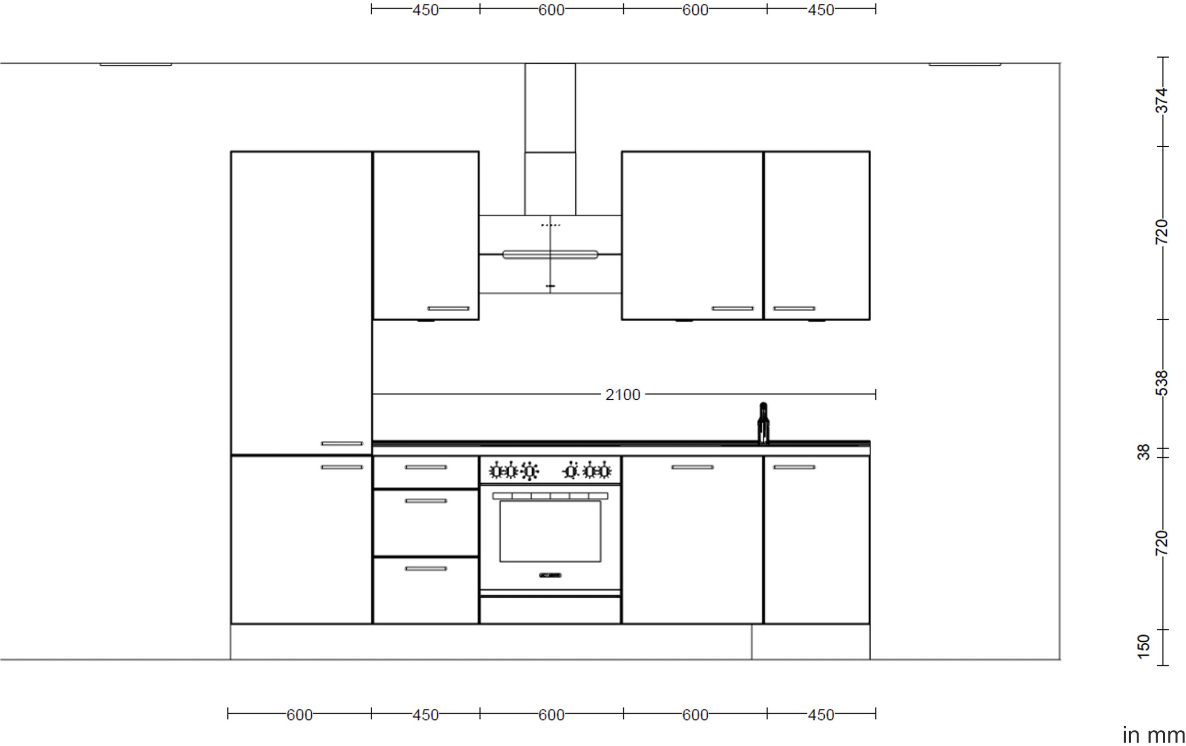 nobilia® Küchenzeile »"Laser II"«, vormontiert, Ausrichtung wählbar, Breite 270 cm, wahlw. mit E-Geräten