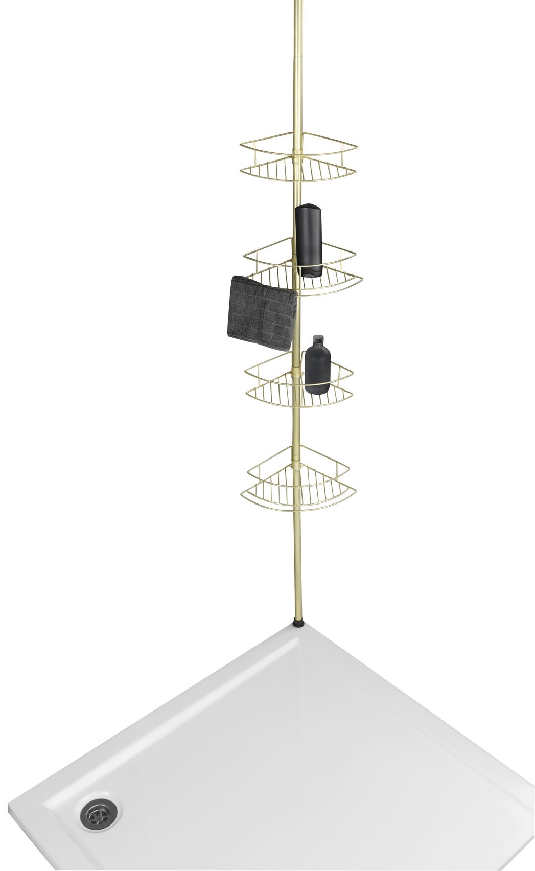 WENKO Teleskopregal »Dolcedo«, Eckregal mit 4 Ablagen, höhenverstellbar 65-275 cm