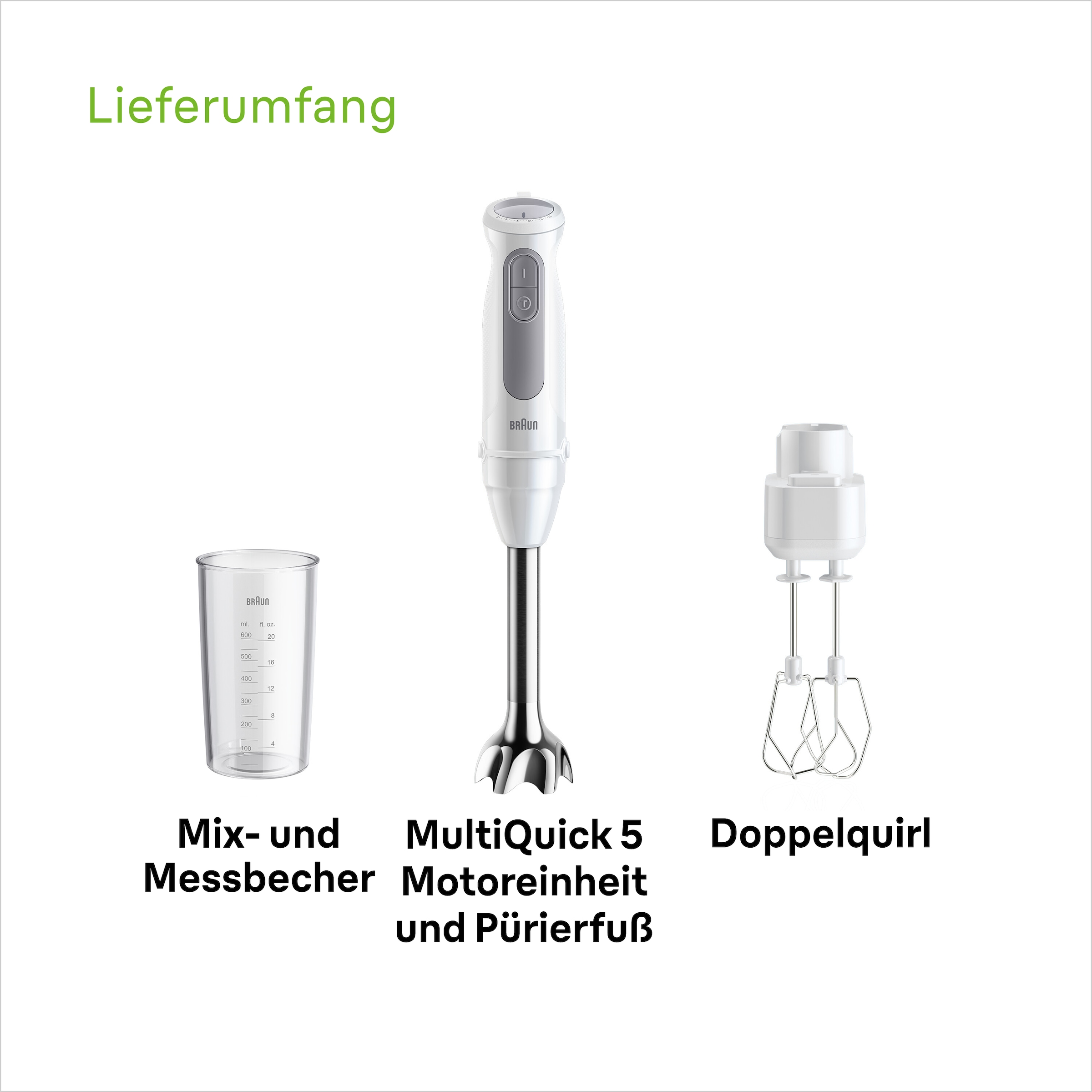 Braun Stabmixer »MultiQuick MQ 50501 M«, 1000 W