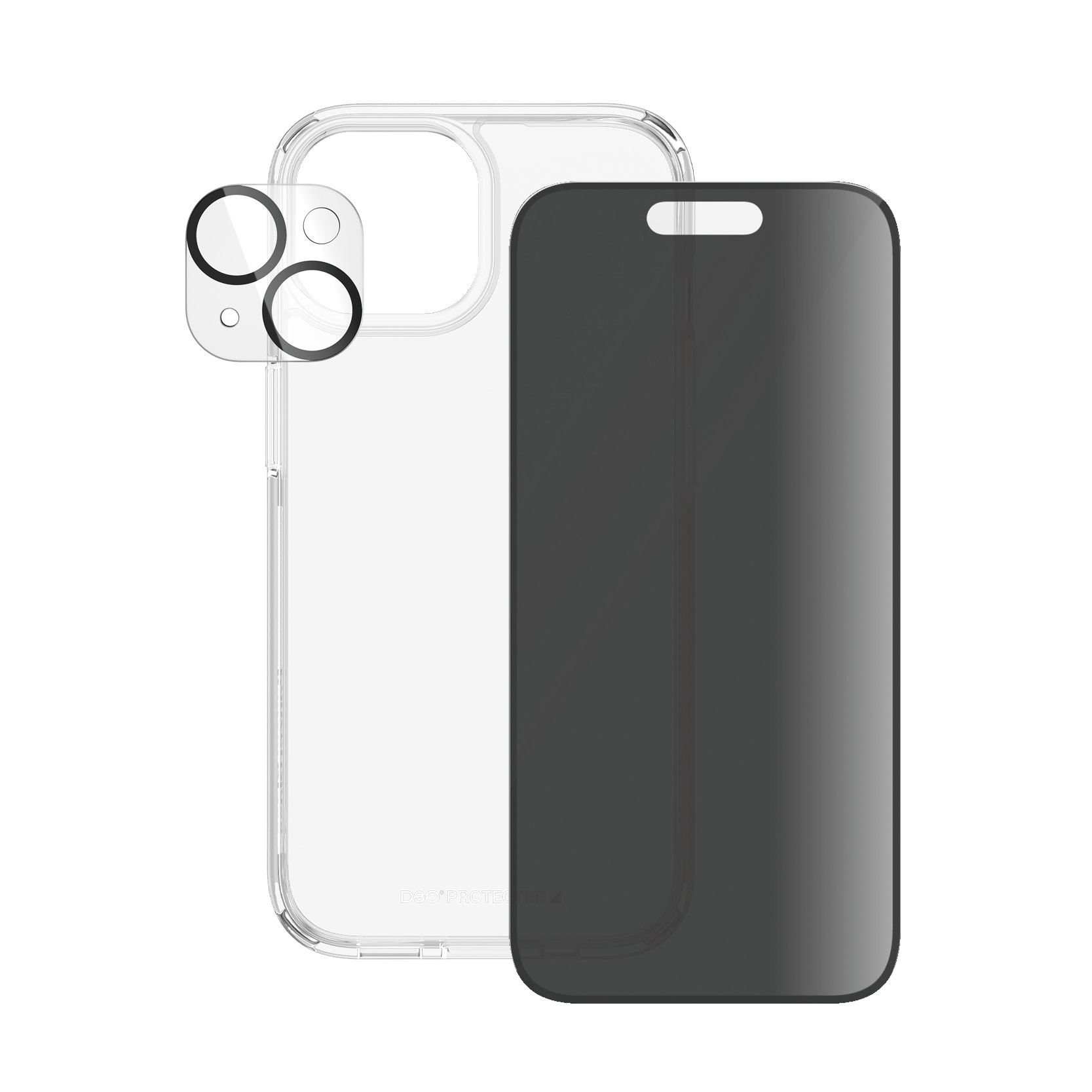 PanzerGlass Displayschutzglas »3-in-1-Privacy-Pack Privacy, Camera Protector und Cover«, für iPhone 15