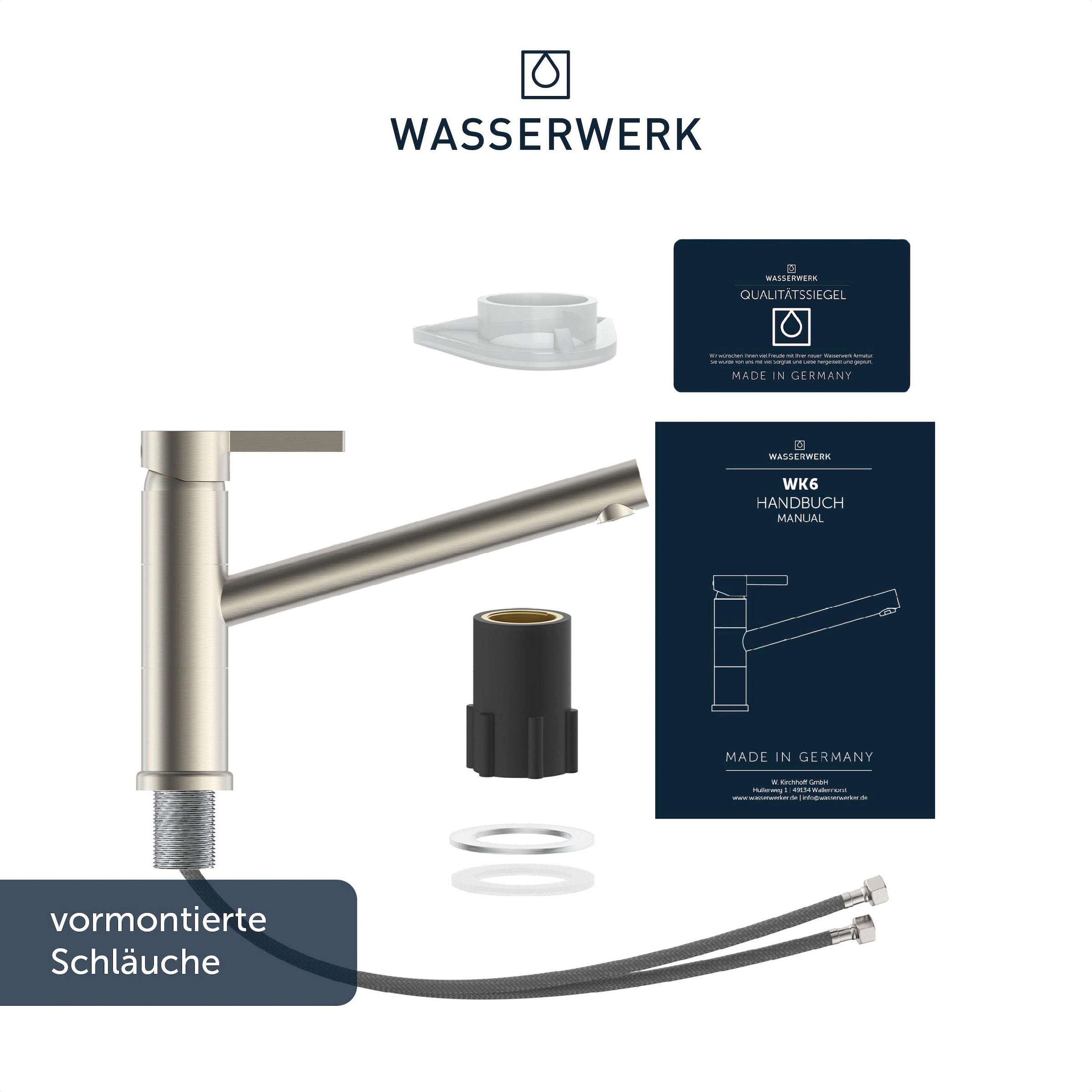 WASSERWERK Spültischarmatur »WK 6, Wasserhahn, Küche, Einhebelmischer«