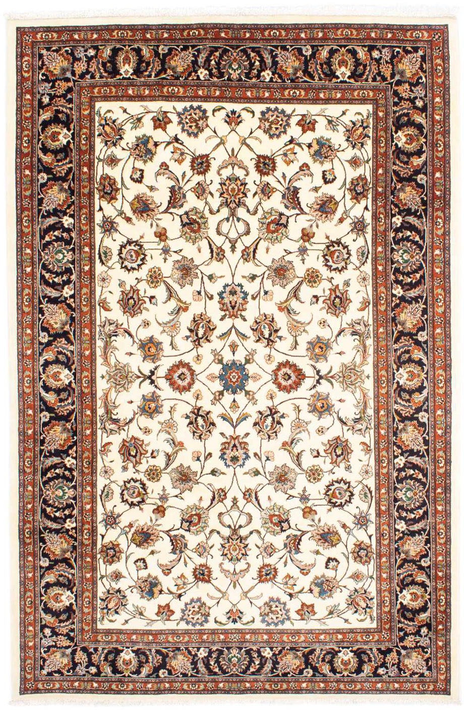 morgenland Wollteppich »Kaschmar Blumenmuster Beige 296 x 202 cm«, rechteck günstig online kaufen