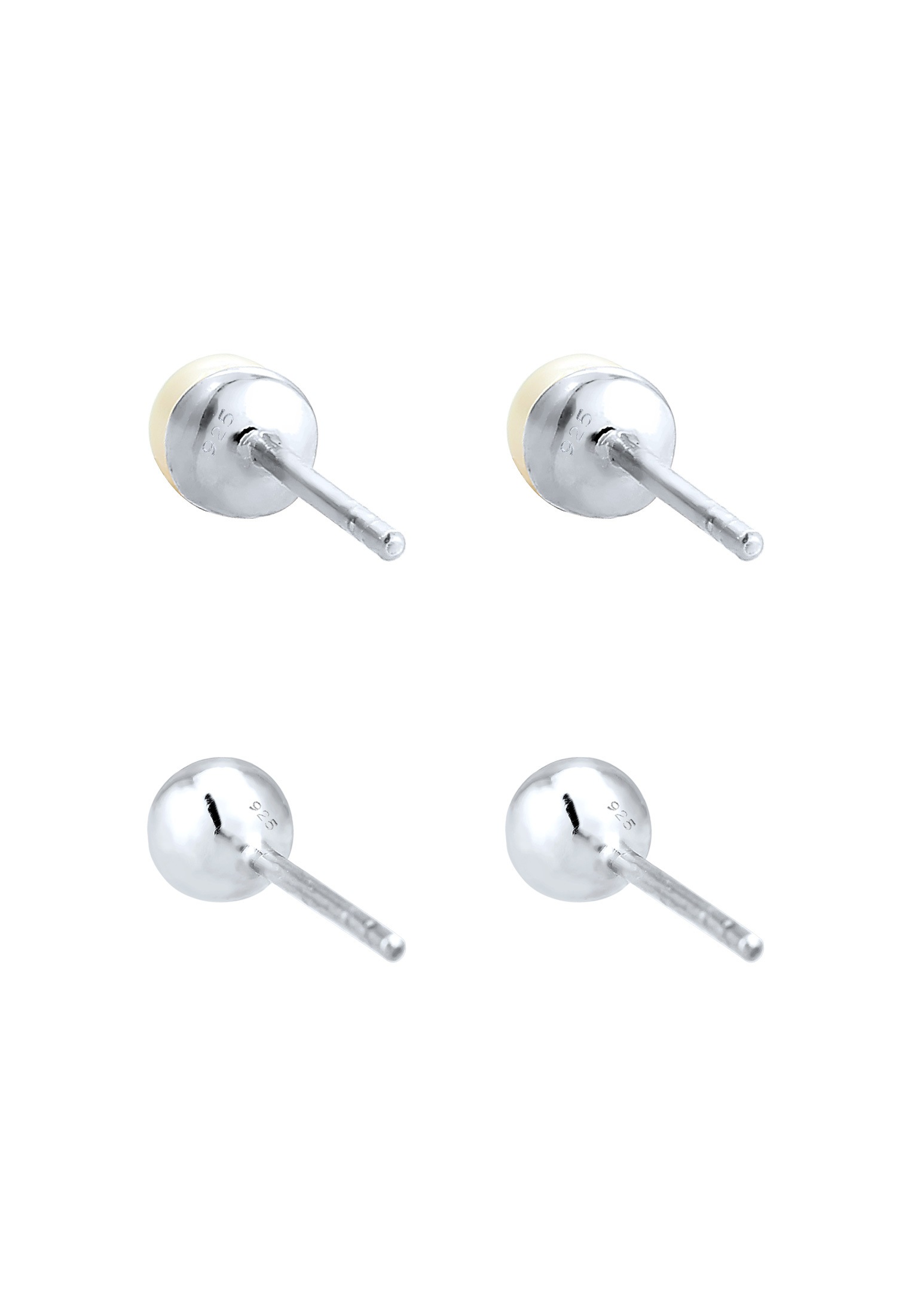 Elli Perlenohrringe »Ohrstecker Kugel Süßwasserzuchtperlen Weiß 925 Sterling Silber«