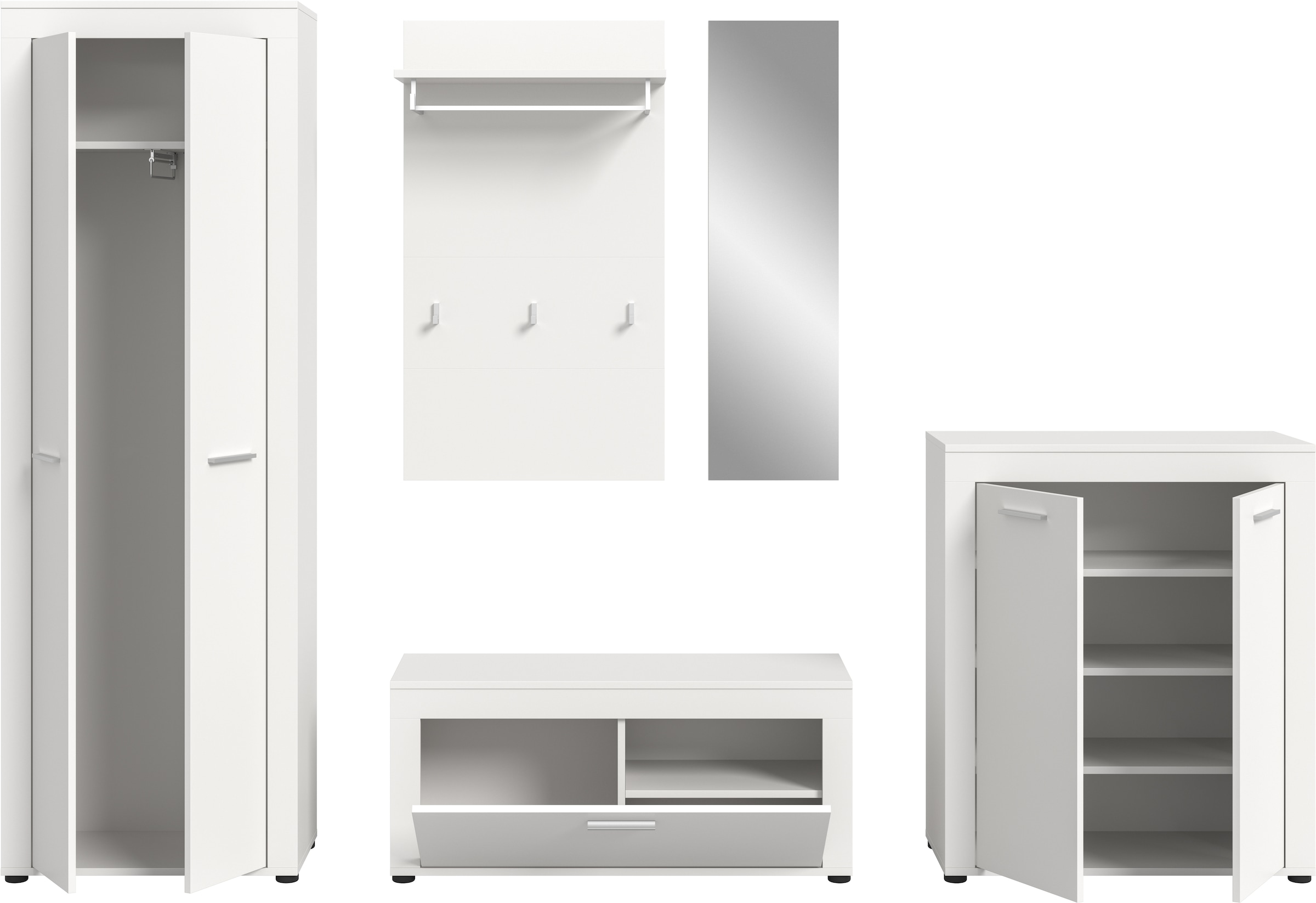 INOSIGN Garderoben-Set »Aosta«, (Set, 5 St.), Aosta, Höhe 191 cm, Garderobenset, Flur, Diele
