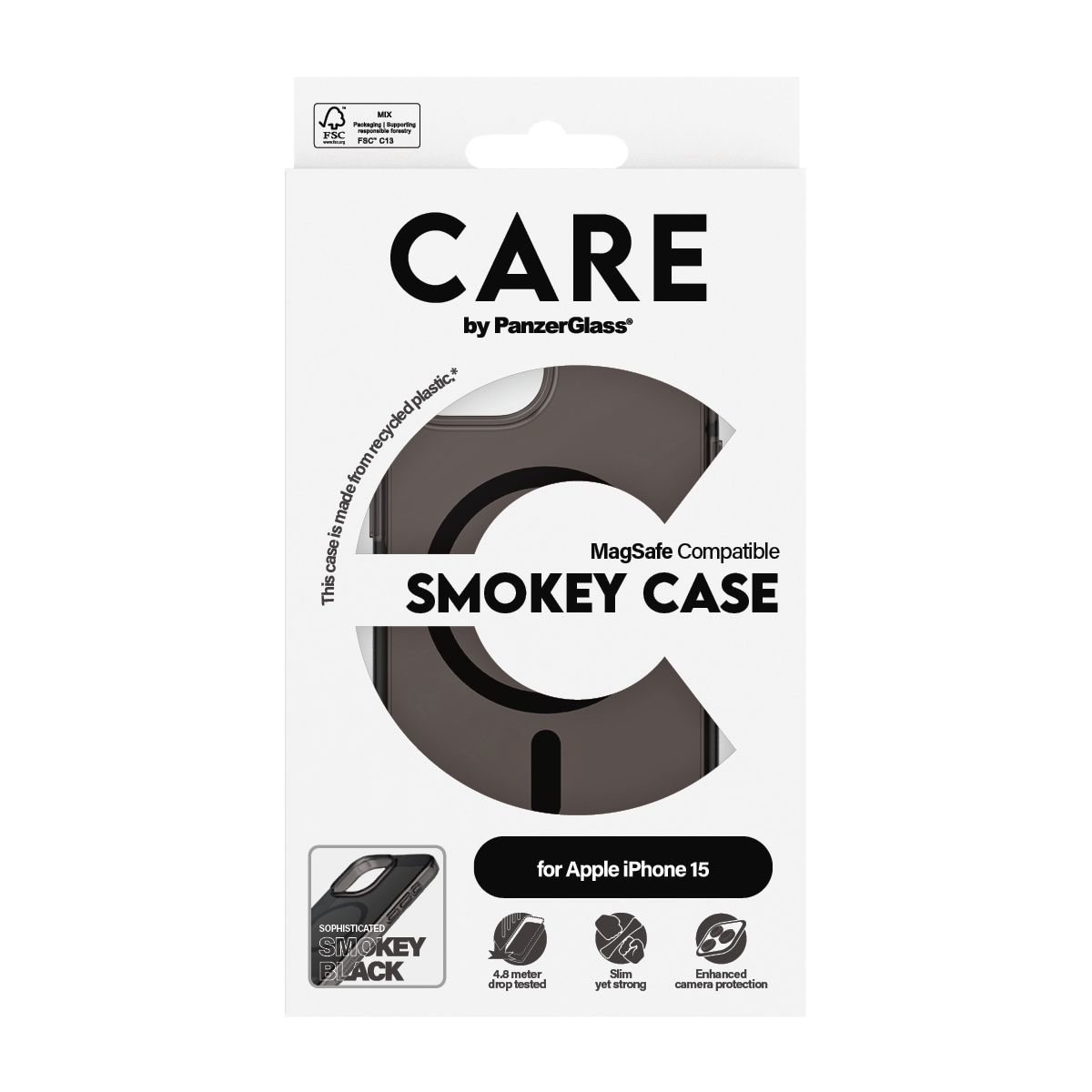 CARE by PanzerGlass Handyhülle »MagSafe Compatible Smokey Case für Apple iPhone 15«, Backcover, Schutzhülle, Handyschutzhülle, Case, Schutzcase, stoßfest
