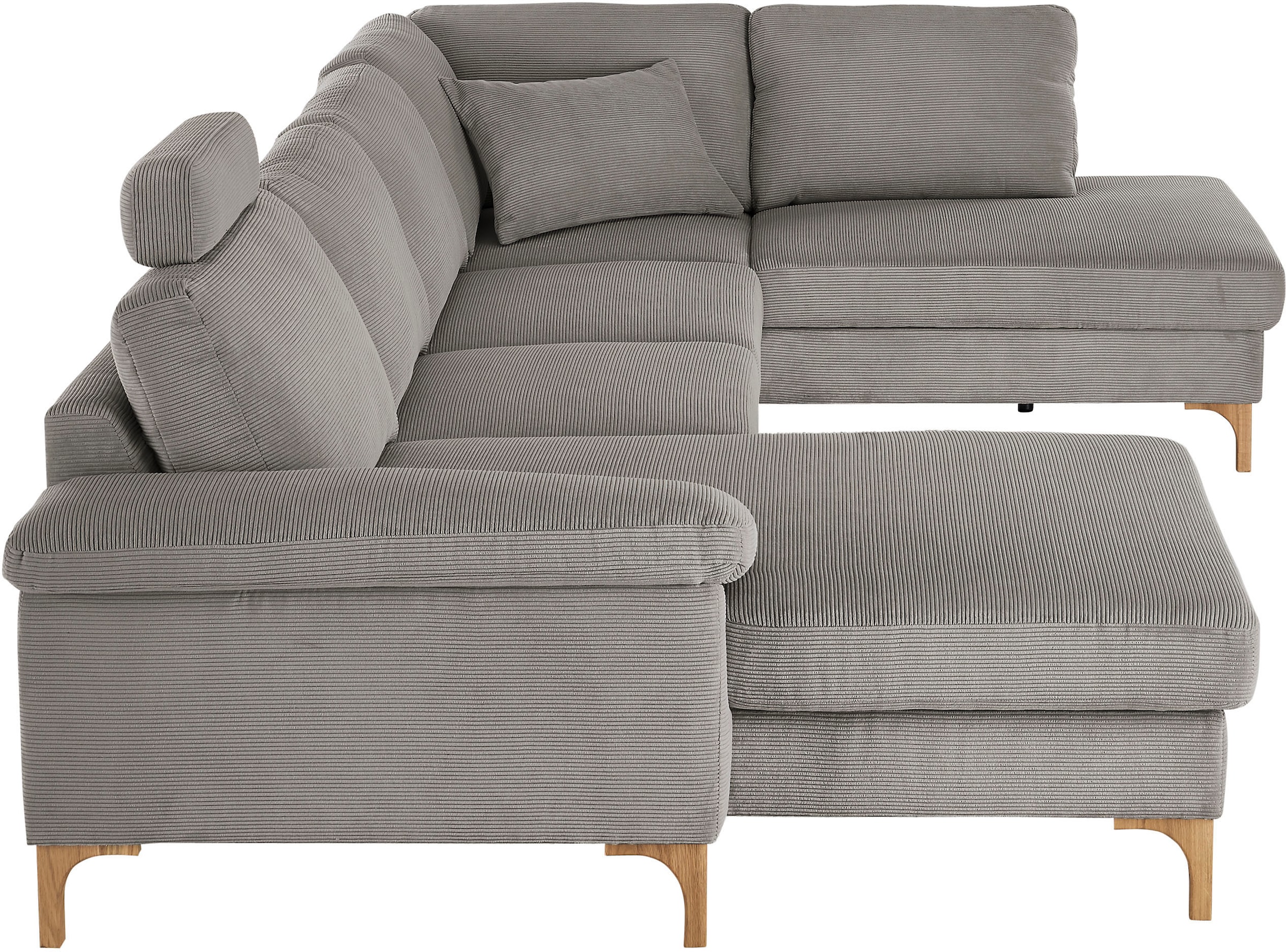 3C Candy Wohnlandschaft »Lecce, wahlweise PUR-Schaumstoff oder Tonnentaschenfederkern U-Form« Bettkasten in Umbauecke und Longchair, sowie Querschläfer im 2-Sitzer