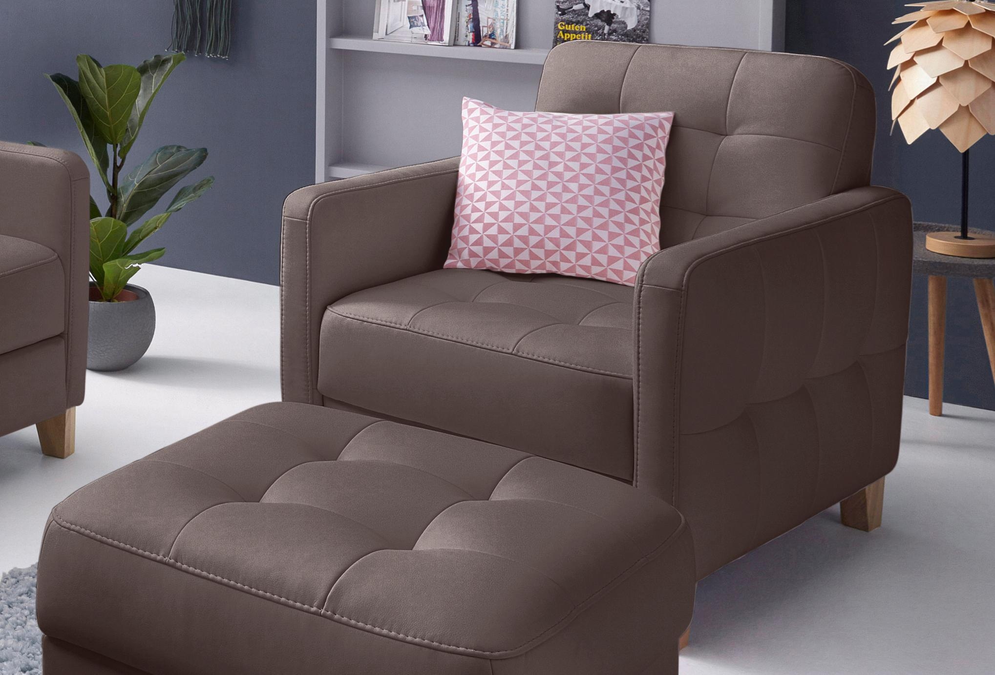 exxpo - sofa fashion Sessel »Elio, Loungesessel, aufwendige Detailverarbeitung, bequem und modern«, hoher Sitzkomfort für entspannende Momente