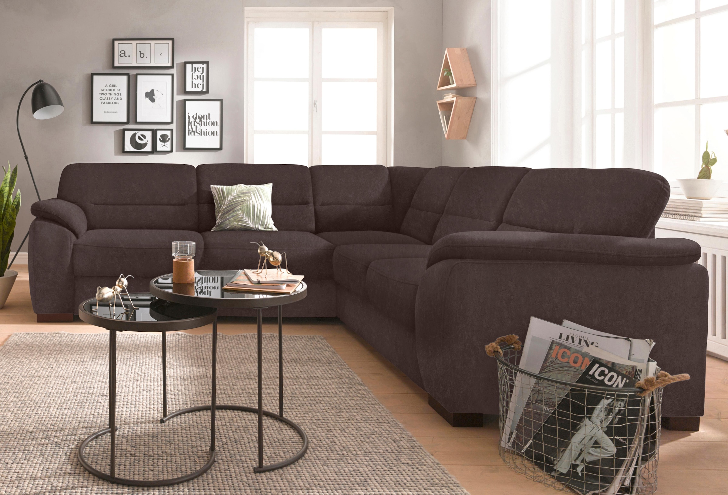 sit&more Ecksofa »Montego L-Form«, wahlweise mit Bettfunktion und Schubkasten