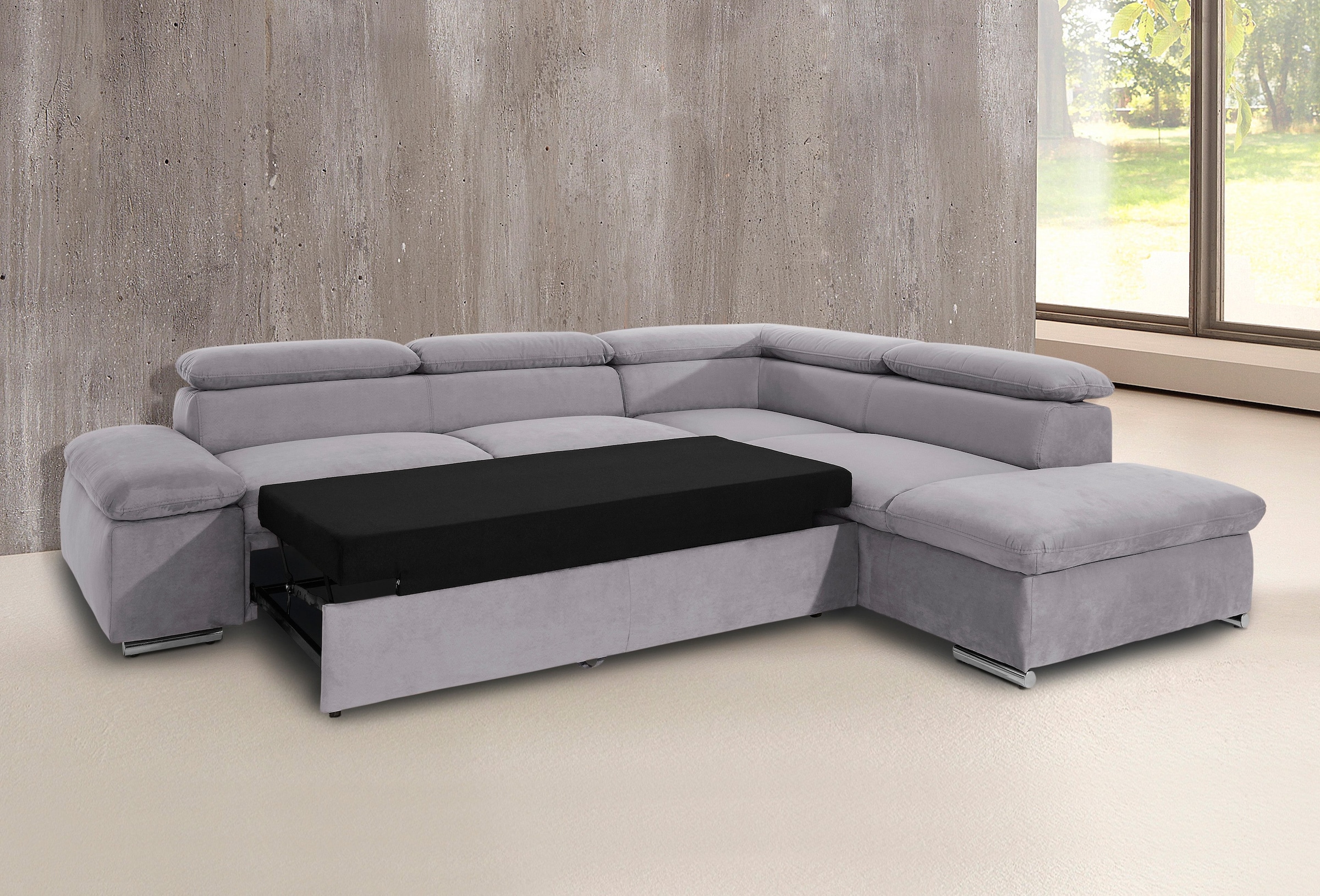 sit&more Ecksofa »Alcatraz L-Form«, wahlweise mit Bettfunktion