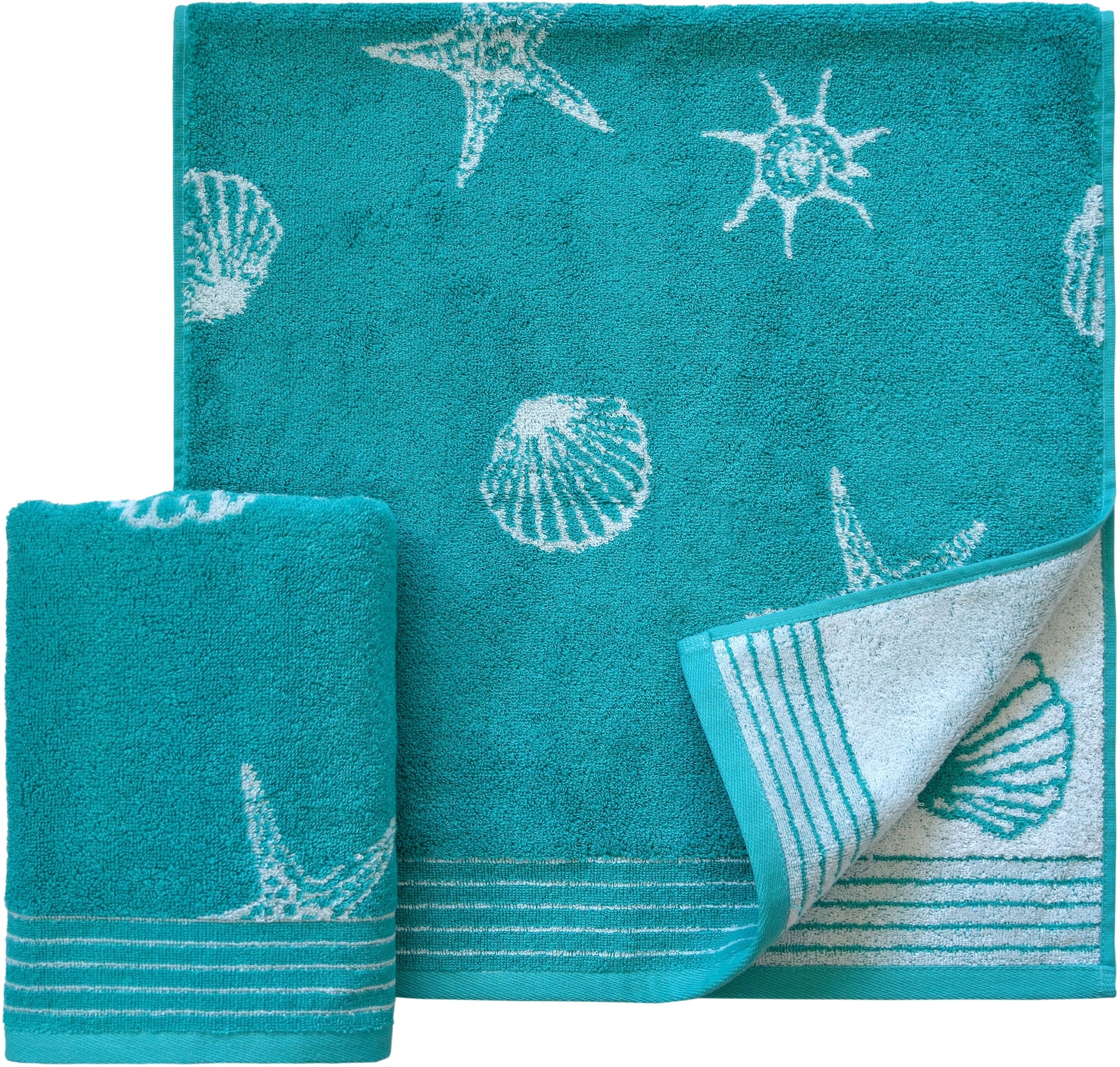Dyckhoff Handtücher »Seashell«, (2 St., 2er Set Handtücher 50 x 100 cm), mi günstig online kaufen