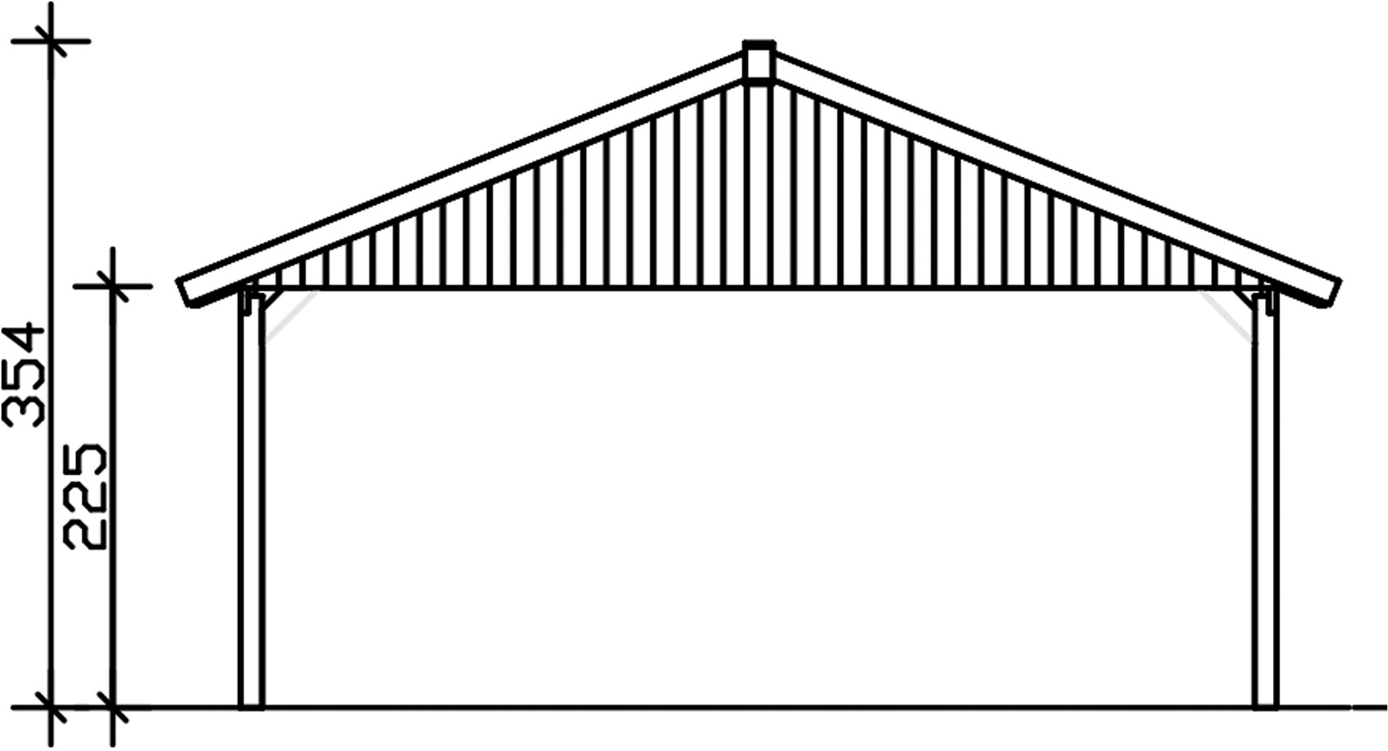 Skanholz Doppelcarport »Wallgau« Massivholz 530 cm Nussbaum mit roten Dachschindeln