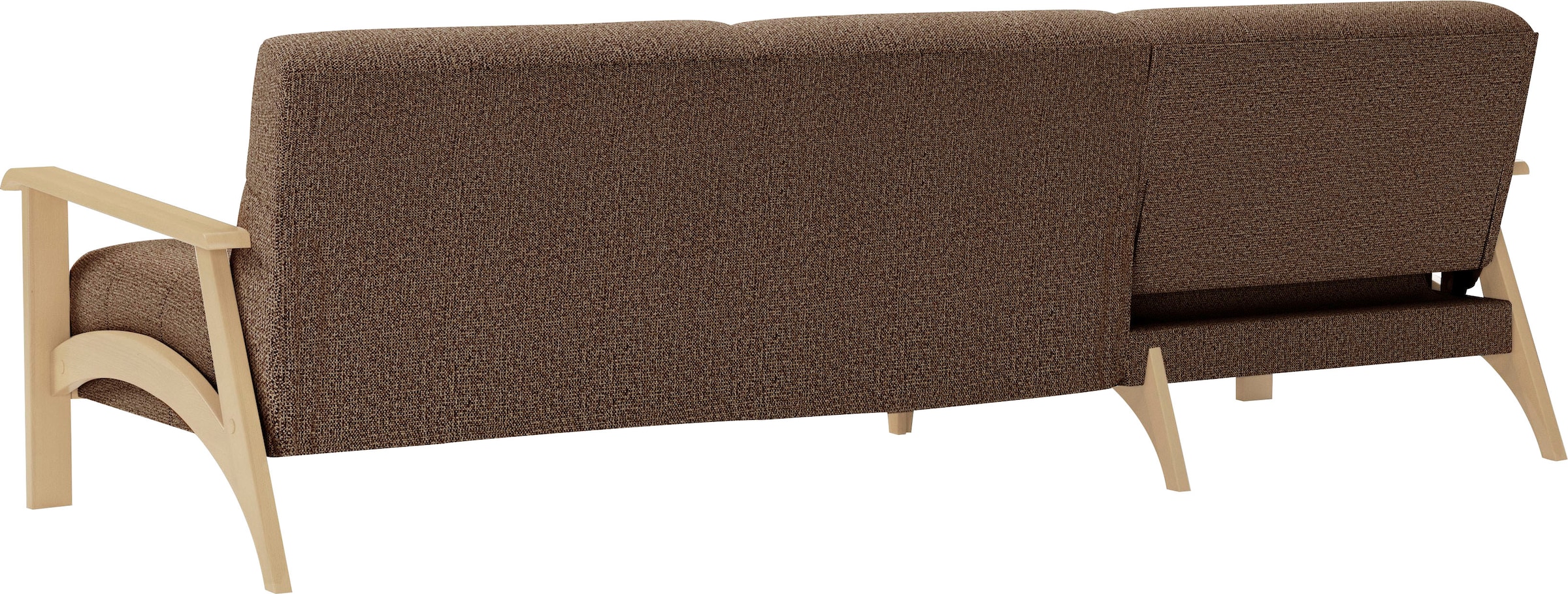 sit&more Ecksofa »Billund L-Form«, Armlehnen aus Buchenholz in natur, verschiedene Bezüge und Farben