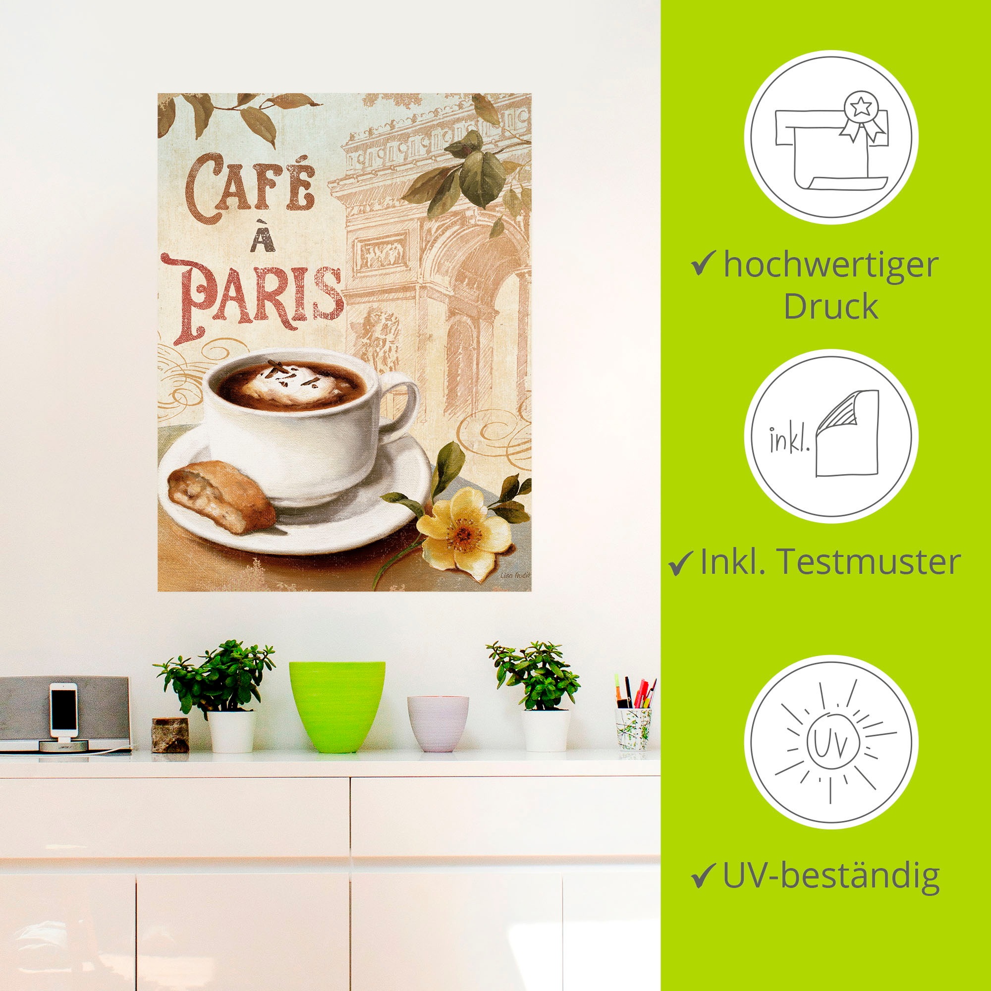 Artland Wandbild »Kaffee in Europa I«, Getränke, (1 St.), als Poster, Wandaufkleber in verschied. Größen